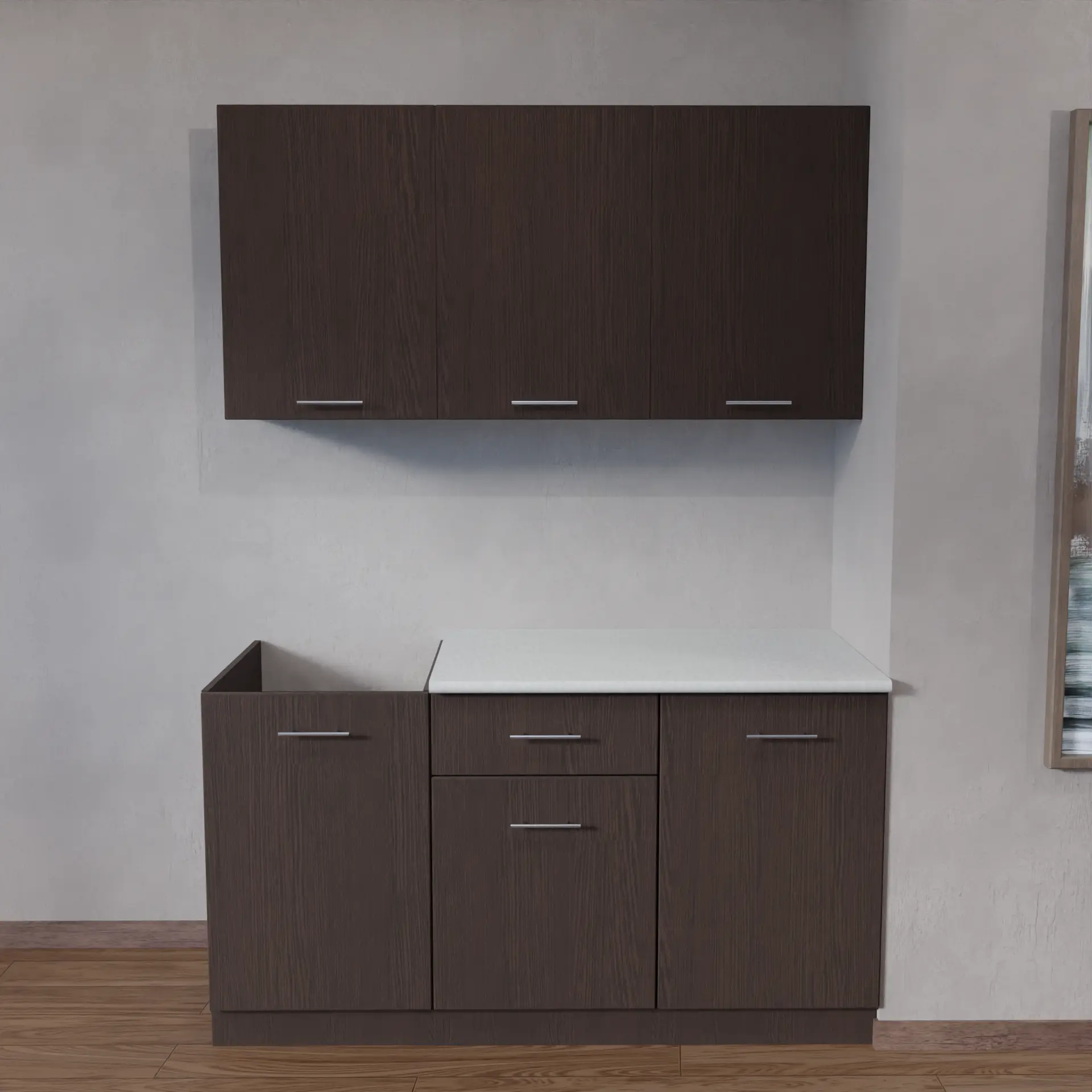 Изображение товара Кухонный гарнитур Vesta лдсп Ккэ 1.5-авв 150x2.17x60 см ЛДСП цвет венге