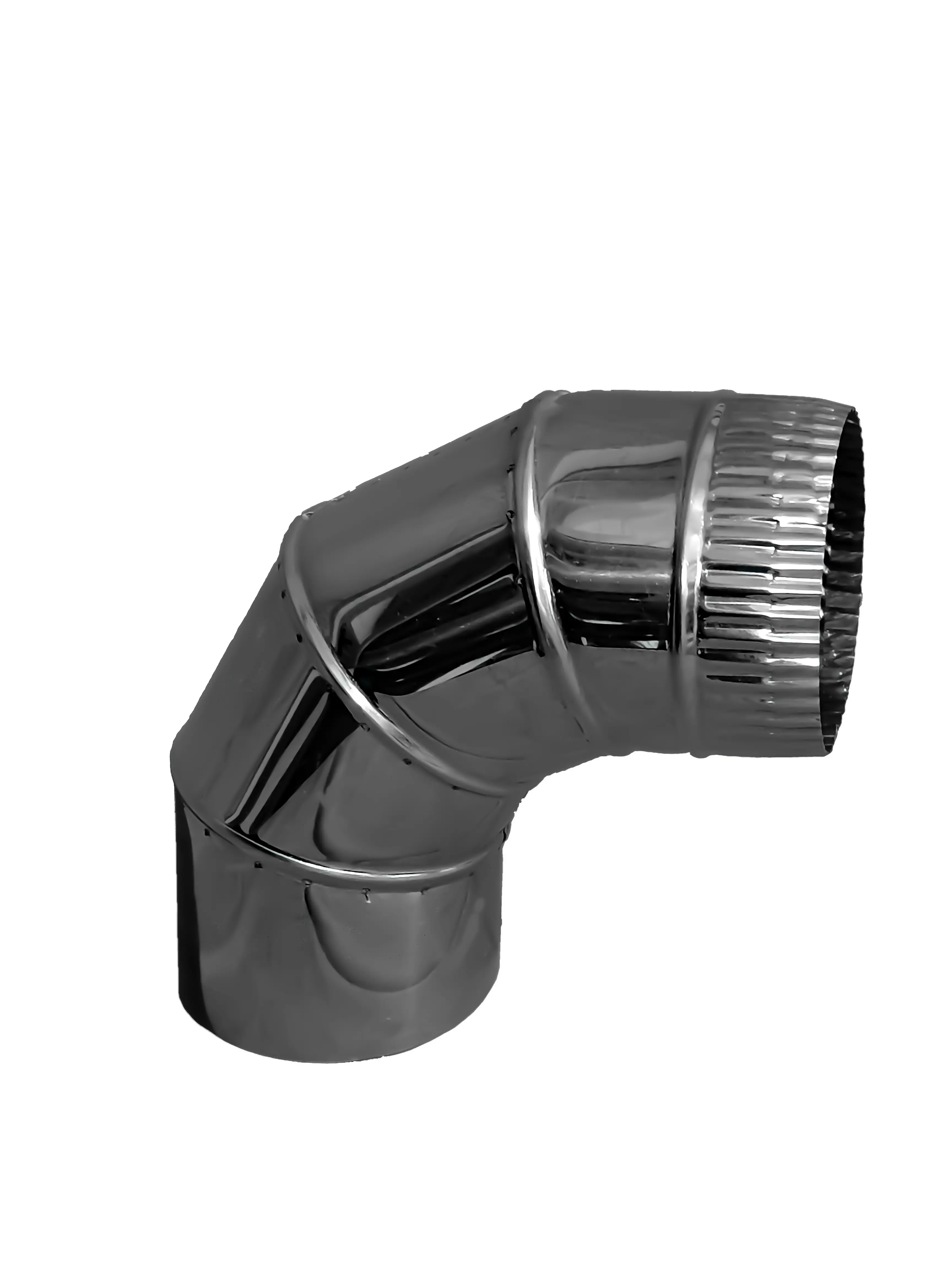 Изображение товара Отвод для круглых воздуховодов Шамрай D115 мм 90 градусов нержавеющая сталь