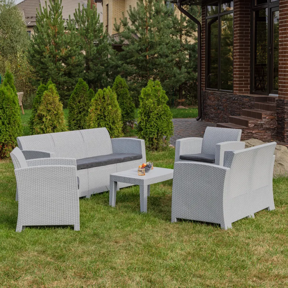 Изображение товара Набор садовой мебели Royal family Grand Lana l пластик светло-серый 5 предметов