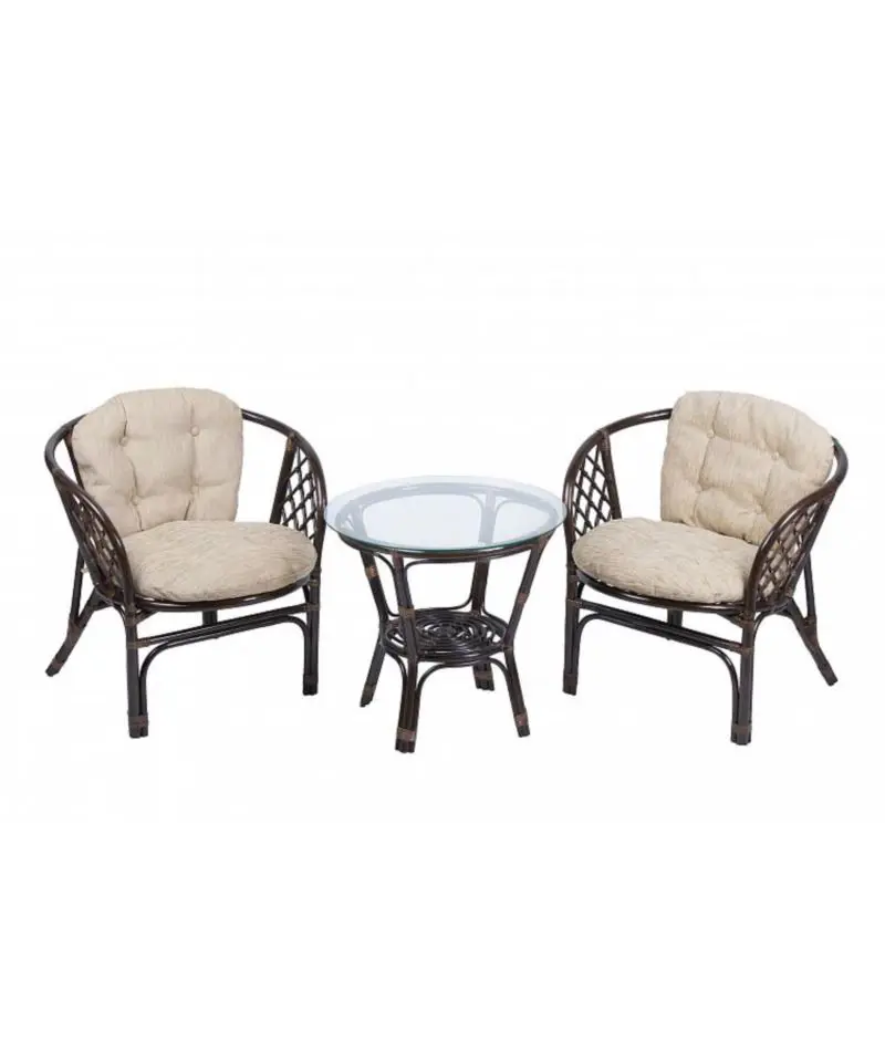 Изображение товара Набор садовой мебели Vinotti 01/16ТКУз натуральный ротанг коричневый 2 кресла столик