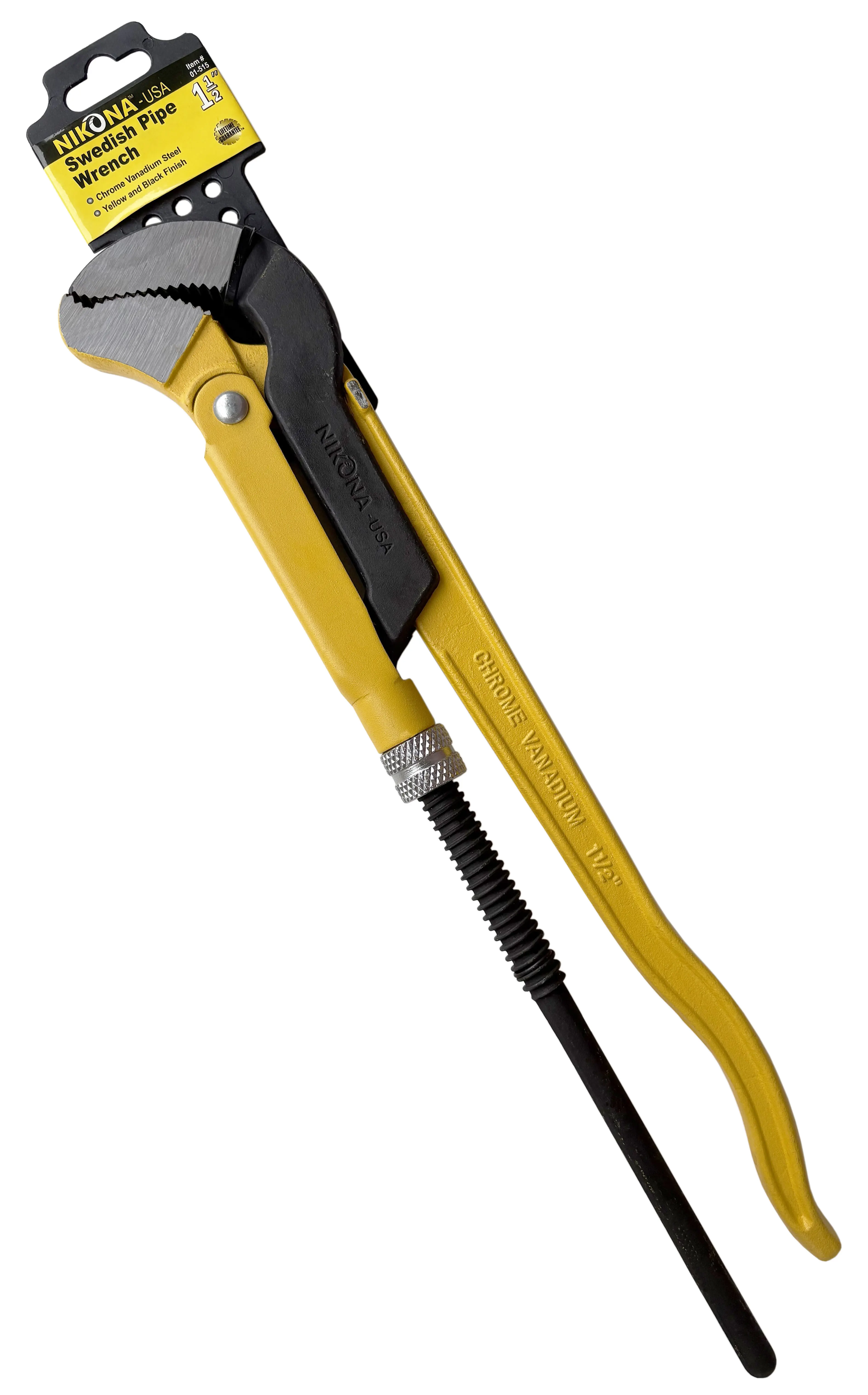 Изображение товара Ключ трубный газовый рычажный 45 градусов S-образный Nikona 01-515 захват до 55 мм 420 мм