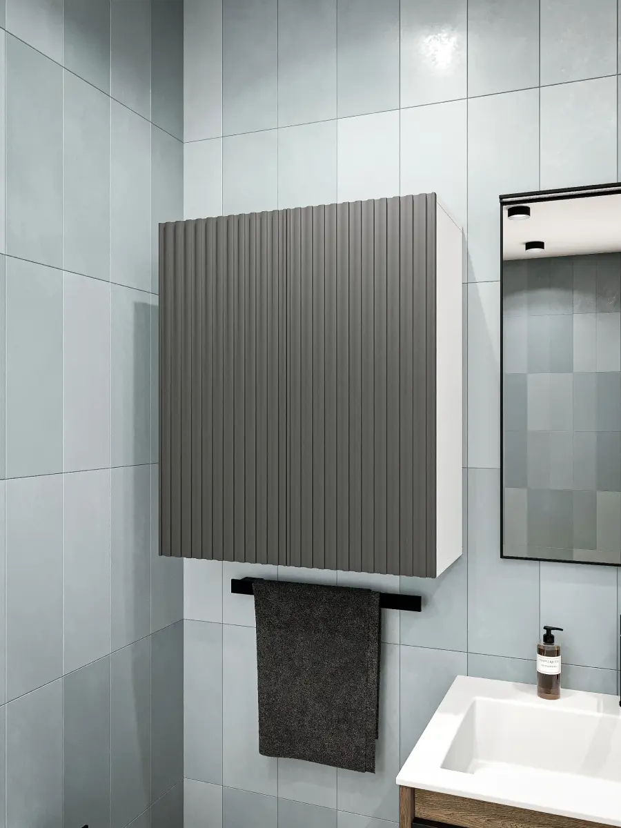 Изображение товара Шкаф навесной в ванную комнату Loft 52 60 см цвет белый-графит