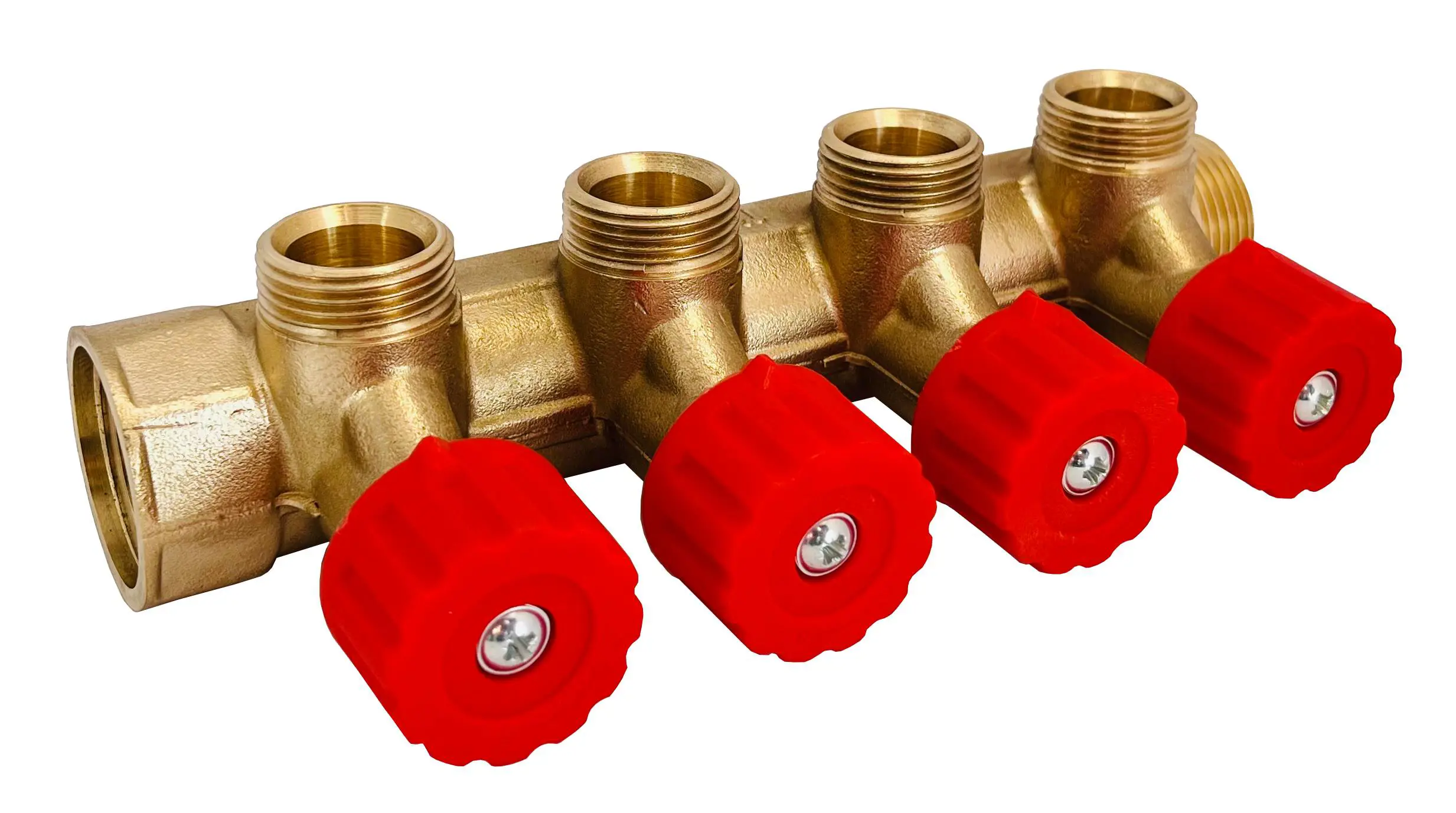 Изображение товара Регулирующий латунный коллектор Апогей КЛА 2504-045-4У-ВГР(К)-20 1x3/4" Евроконус 4 выхода