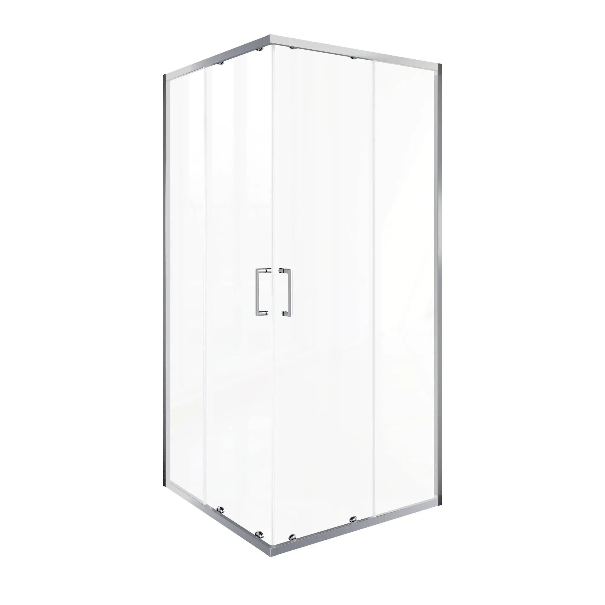 Изображение товара Душевой уголок Good door LITE ЛТ00005 г-образный 90x90см хромированный профиль эффект стекла прозрачное закаленное стекло