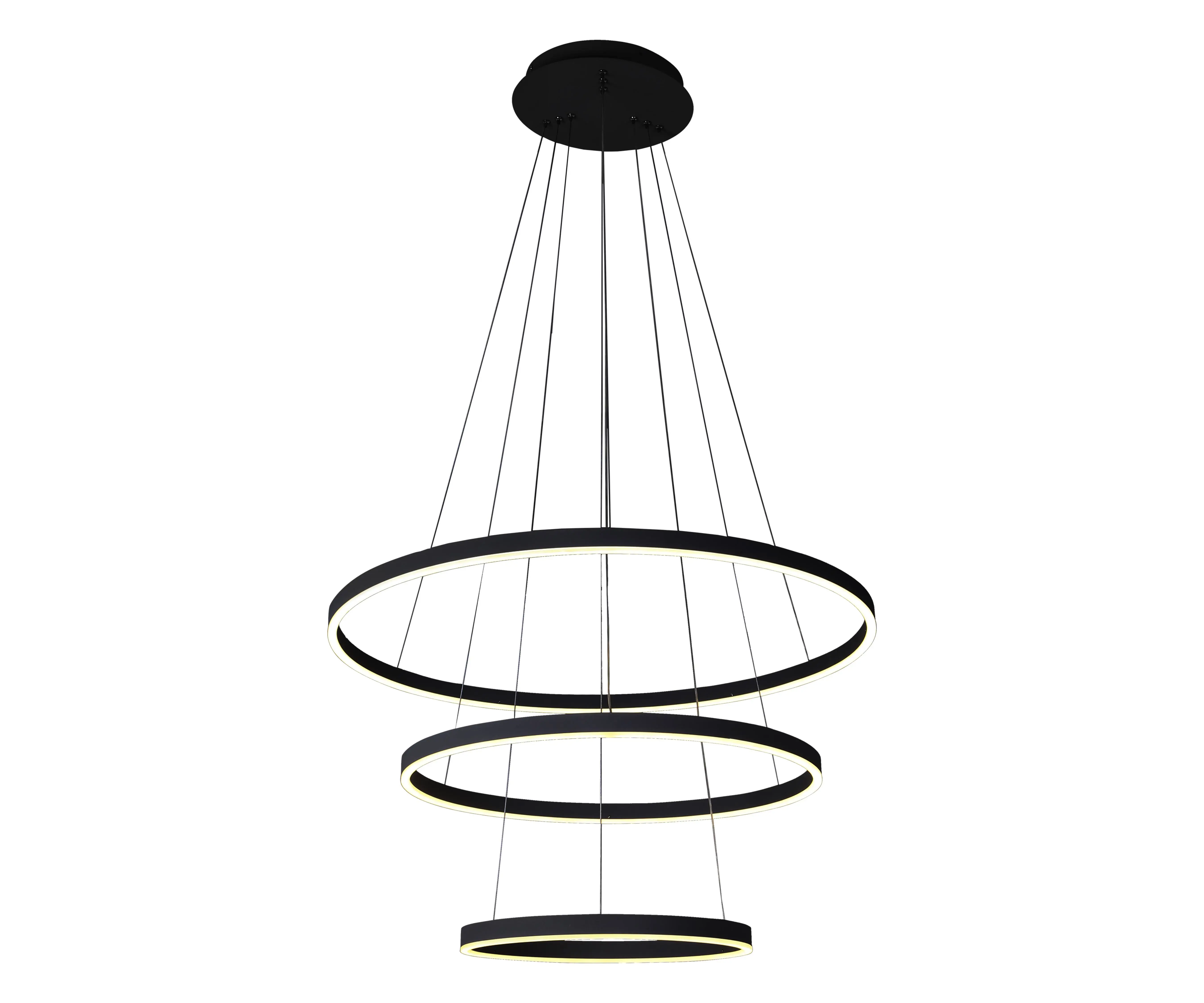 Изображение товара Подвесной светильник Kink Light Тор 08223 19a 50 м² 3 плафона нейтральный белый черный