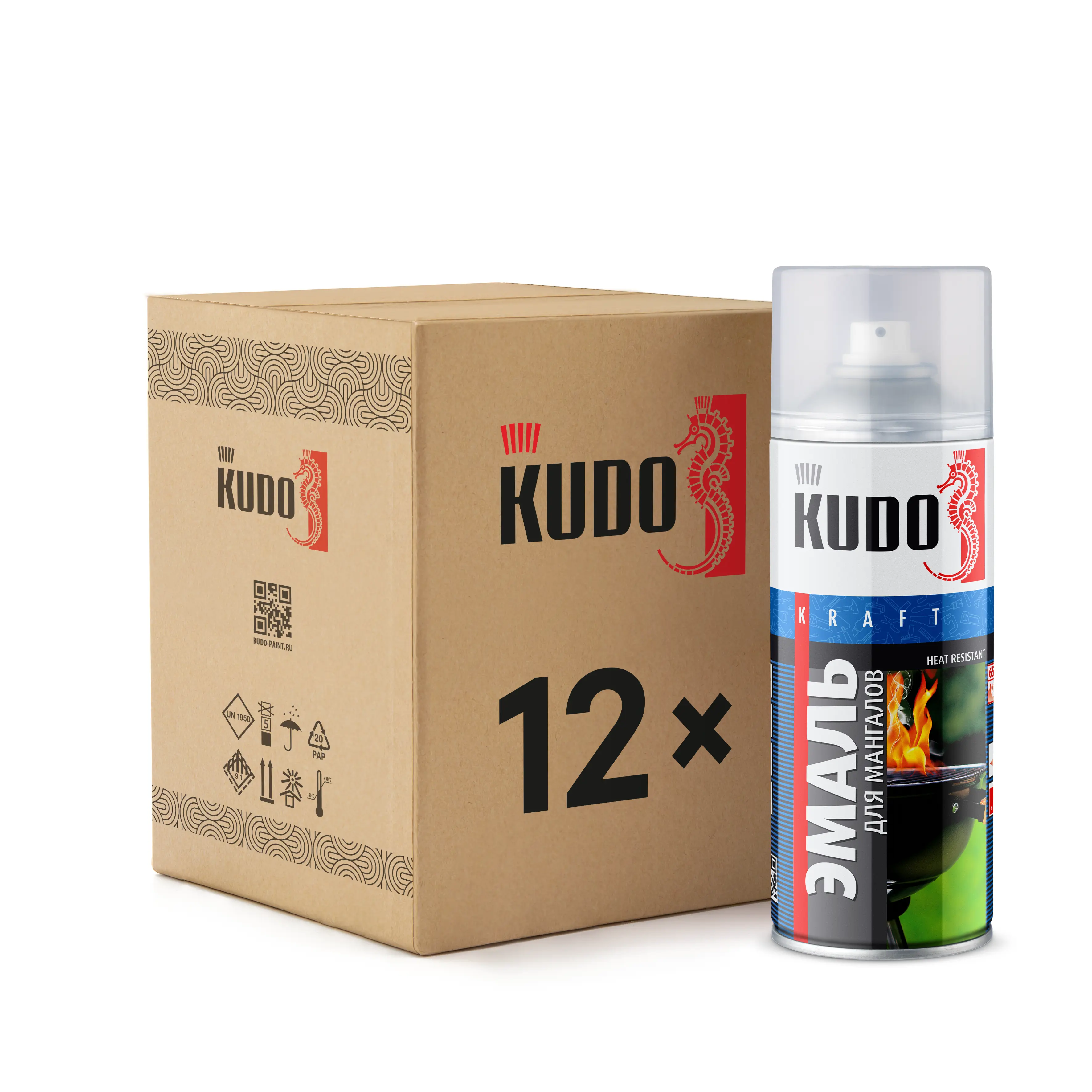 Изображение товара Эмаль аэрозольная Kudo термостойкая для мангалов матовая 0.02 л