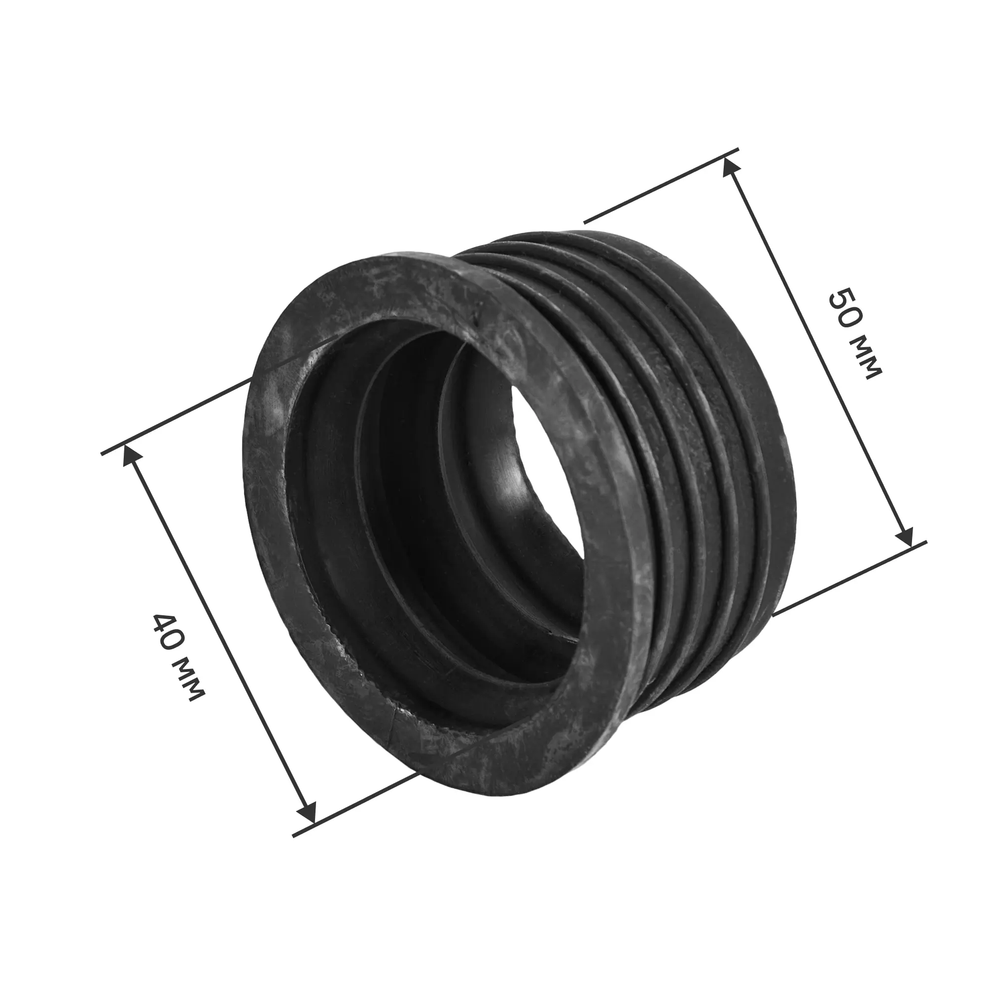 Изображение товара Манжета переходная трехлепестковая ДТРД 40x50 мм цвет черный