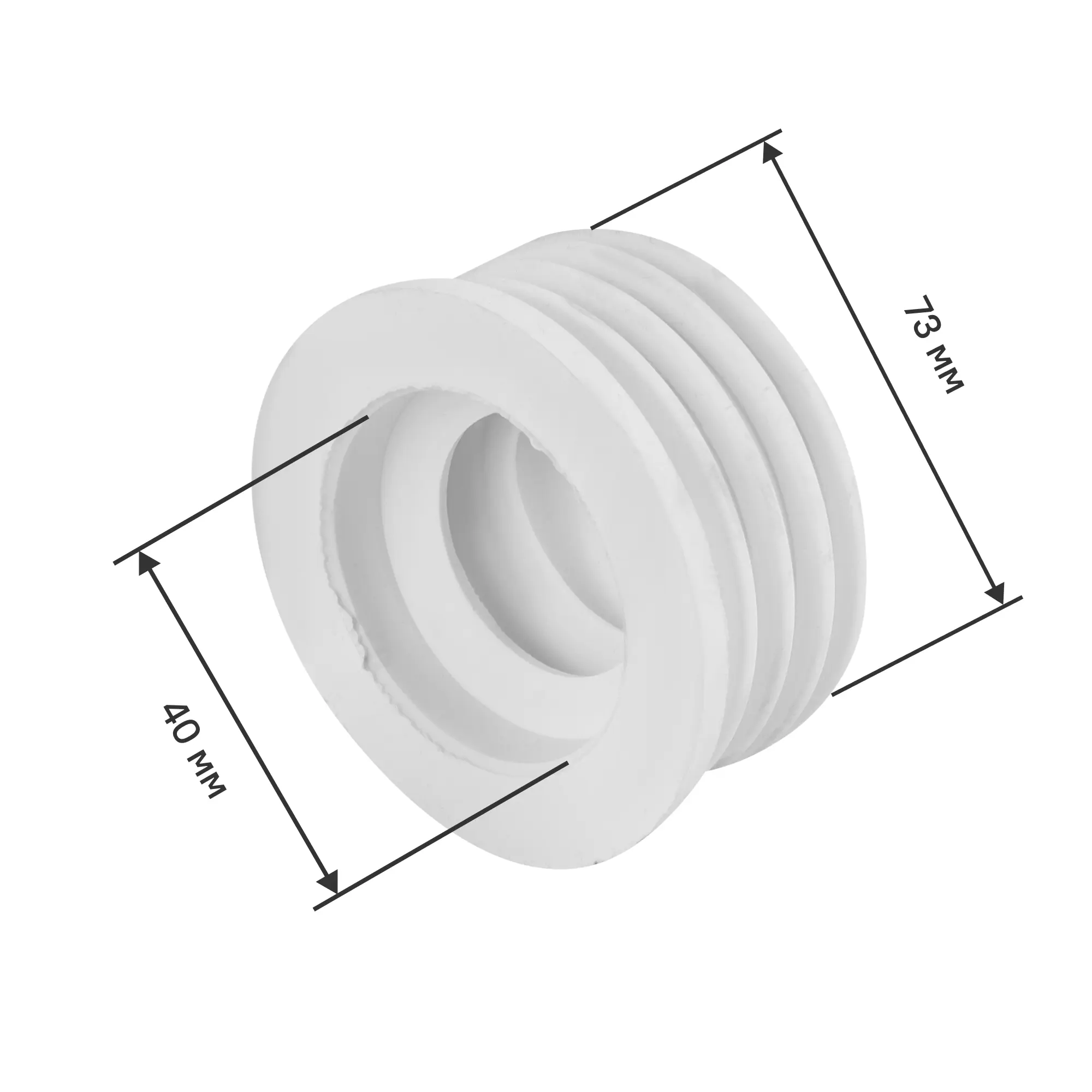 Изображение товара Манжета переходная трехлепестковая ДТРД 40x73 мм цвет белый