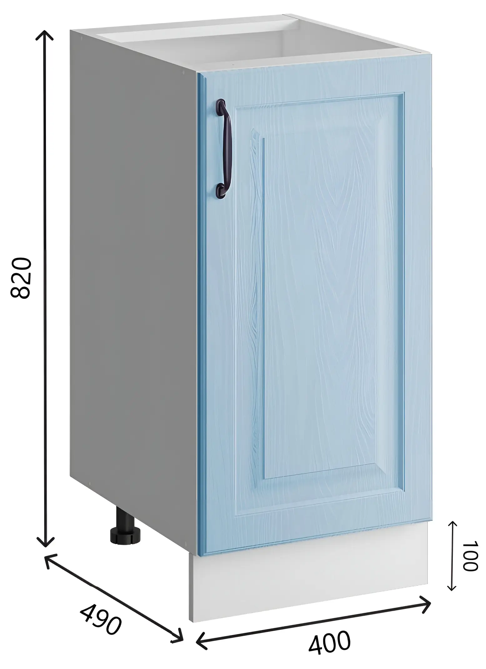 Изображение товара Напольный шкаф Bvmebel Romeo 40x82x47 см белый и голубая лагуна