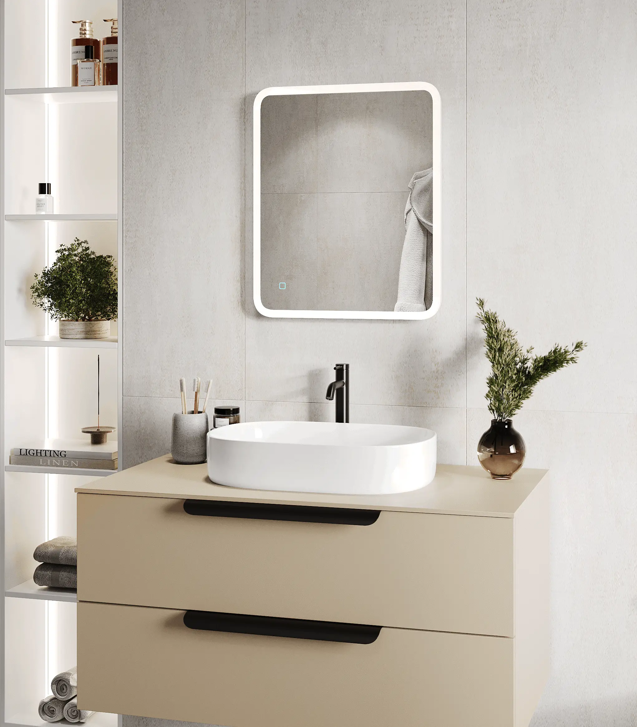 Изображение товара Зеркало с подсветкой Grace 50x60 см, сенсорное, LED, в ванную