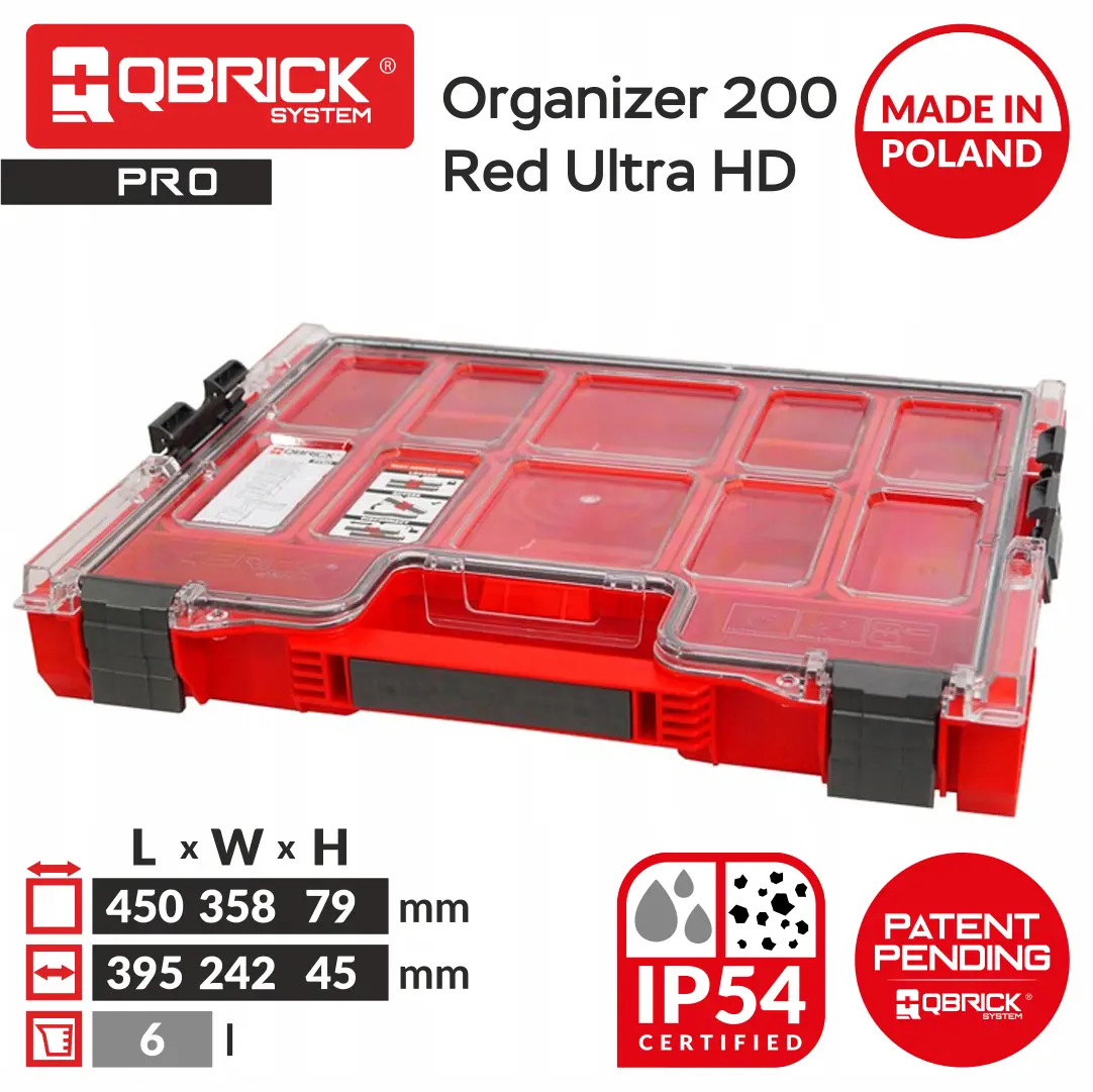 Изображение товара Ящик для инструментов Qbrick System Pro Organizer 200 37x46x10.5 см ABS-пластик противоударный