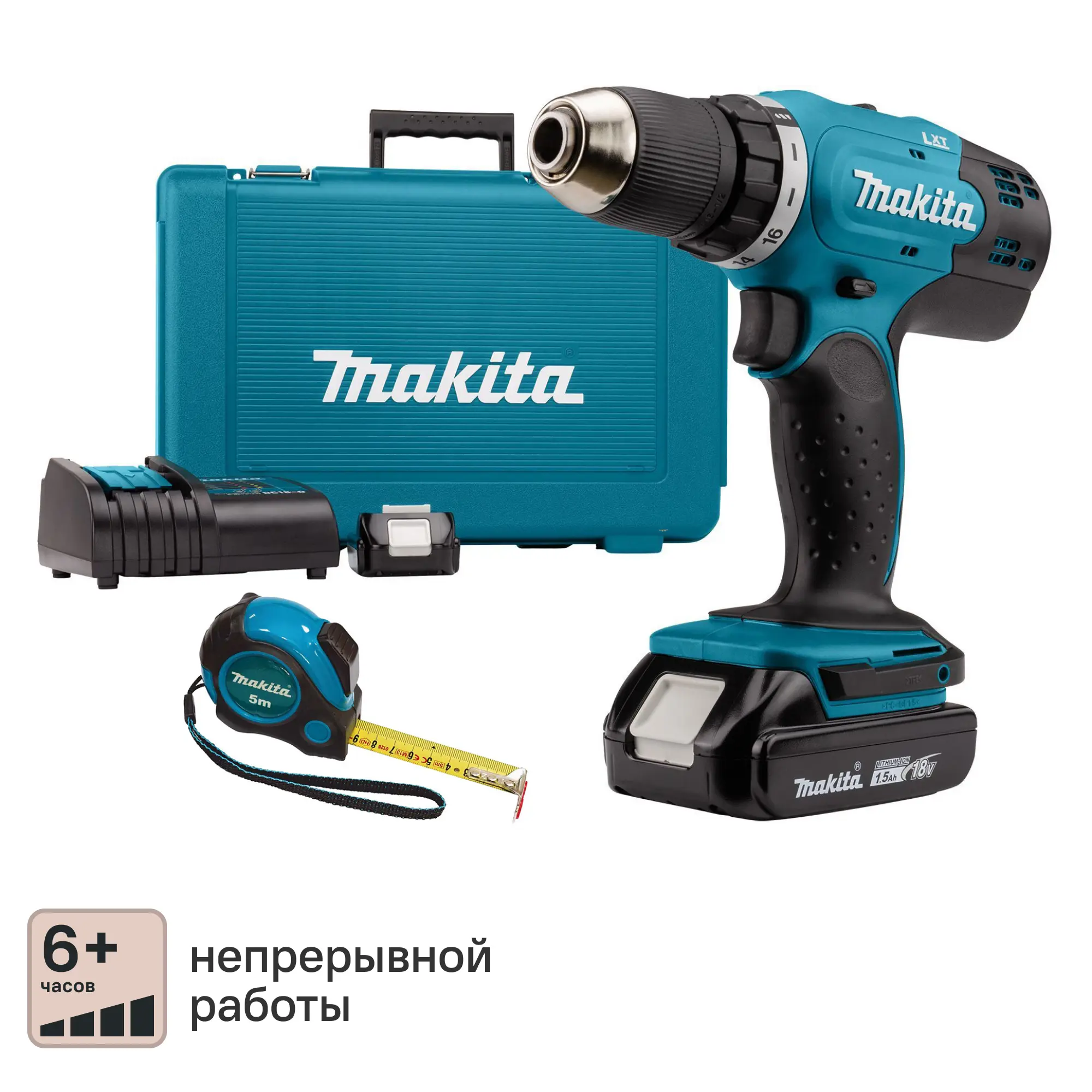 Изображение товара Аккумуляторная дрель-шуруповерт Makita DDF453SYE 18 В, 42 Нм, Li-Ion