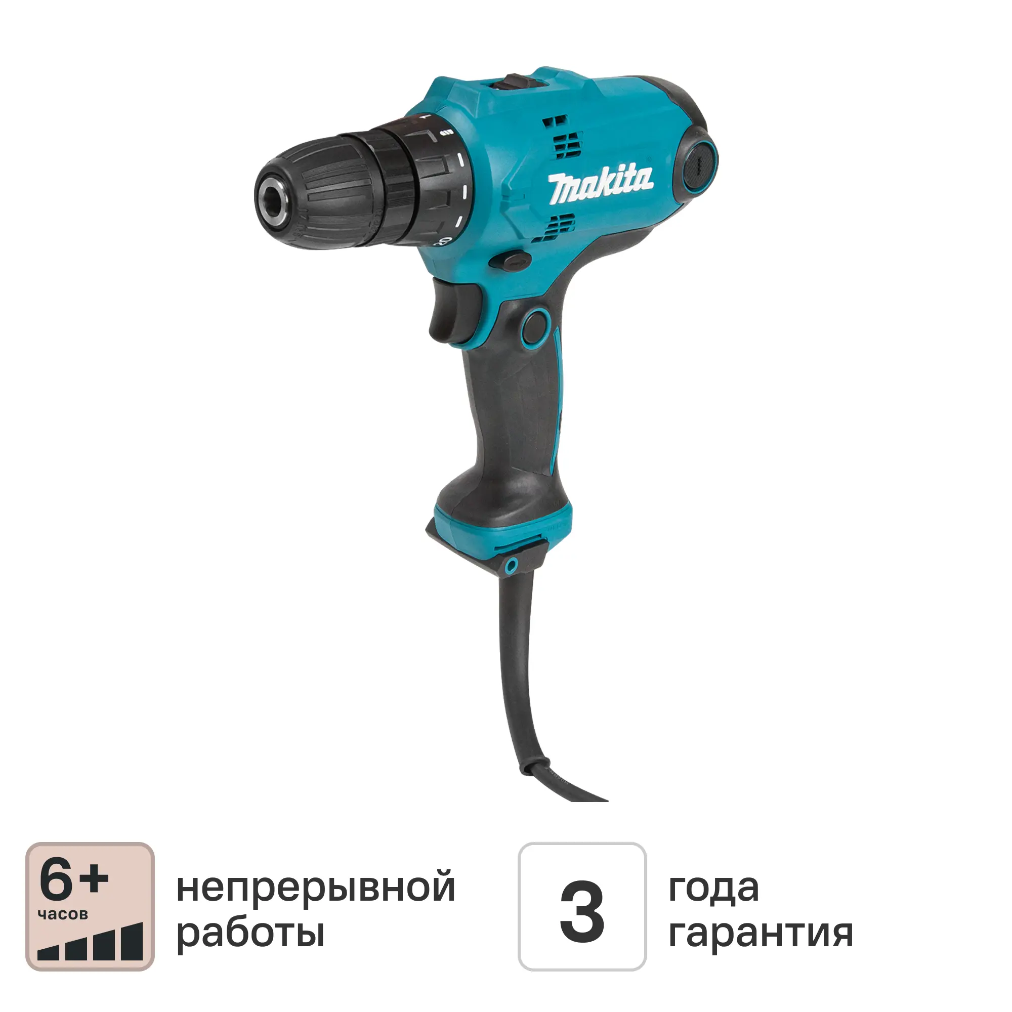 Изображение товара Дрель-шуруповерт сетевая Makita DF0300 320 Вт, быстрозажимной патрон