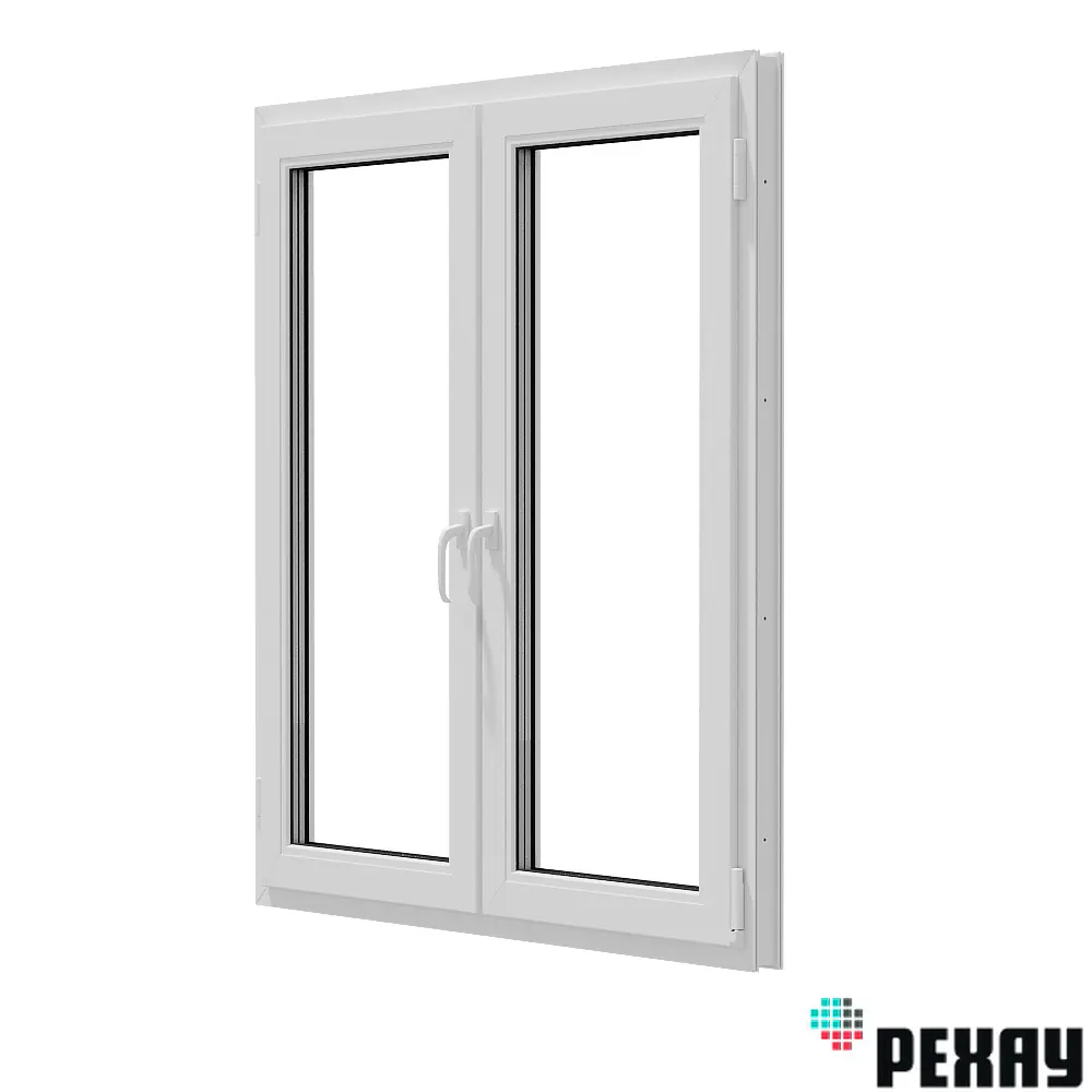 Изображение товара Пластиковое окно ПВХ REHAU Blitz 1000x1000мм двухстворчатое с тройным остеклением