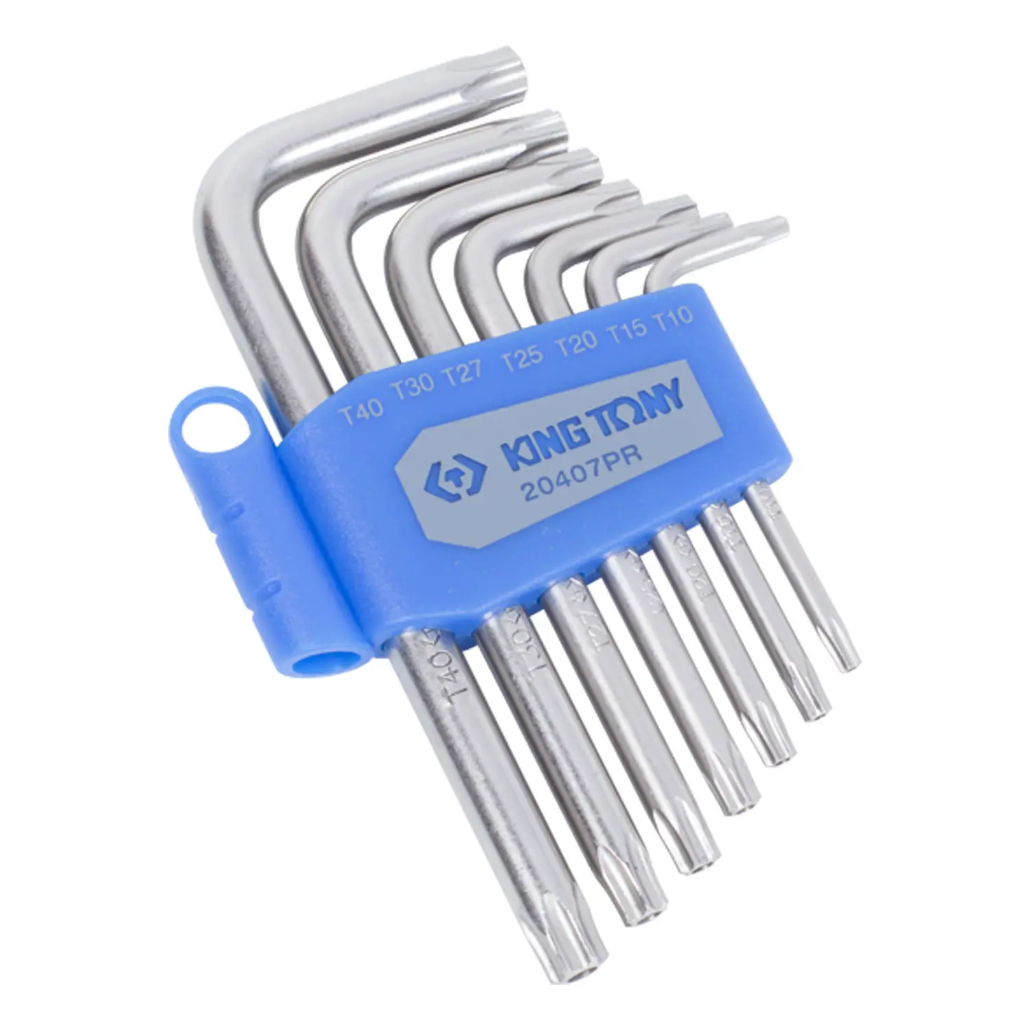 Изображение товара Набор Г-образных шестигранников King Tony Torx T10H-T40H 7 предметов с отверстием