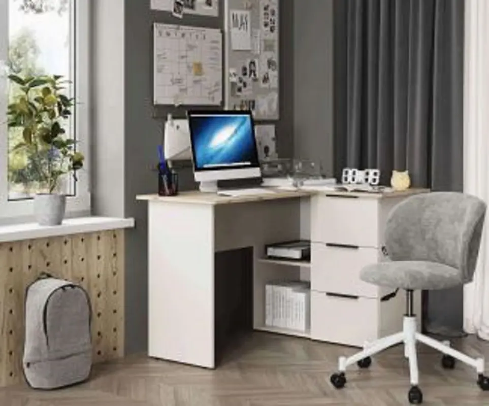 Изображение товара Стол письменный МК Стиль СП003бохо 125x77x88 см ЛДСП цвет серый/дуб крафт серый