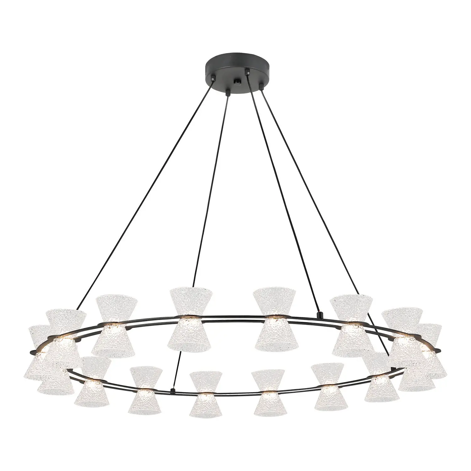 Изображение товара Люстра подвесная светодиодная Lussole Sherman Lsp-7466 24 м² теплый белый (желтый) свет цвет черный