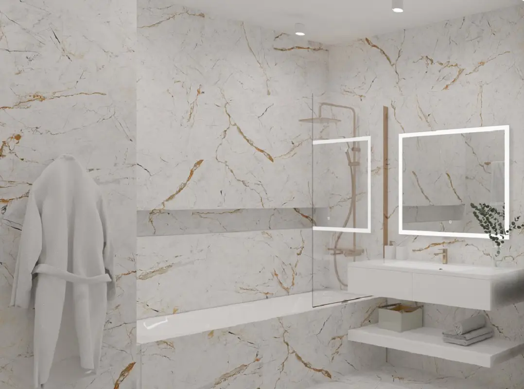 Изображение товара Керамогранит Duna Magnum White Carving 60x120см белый матовый профилированный