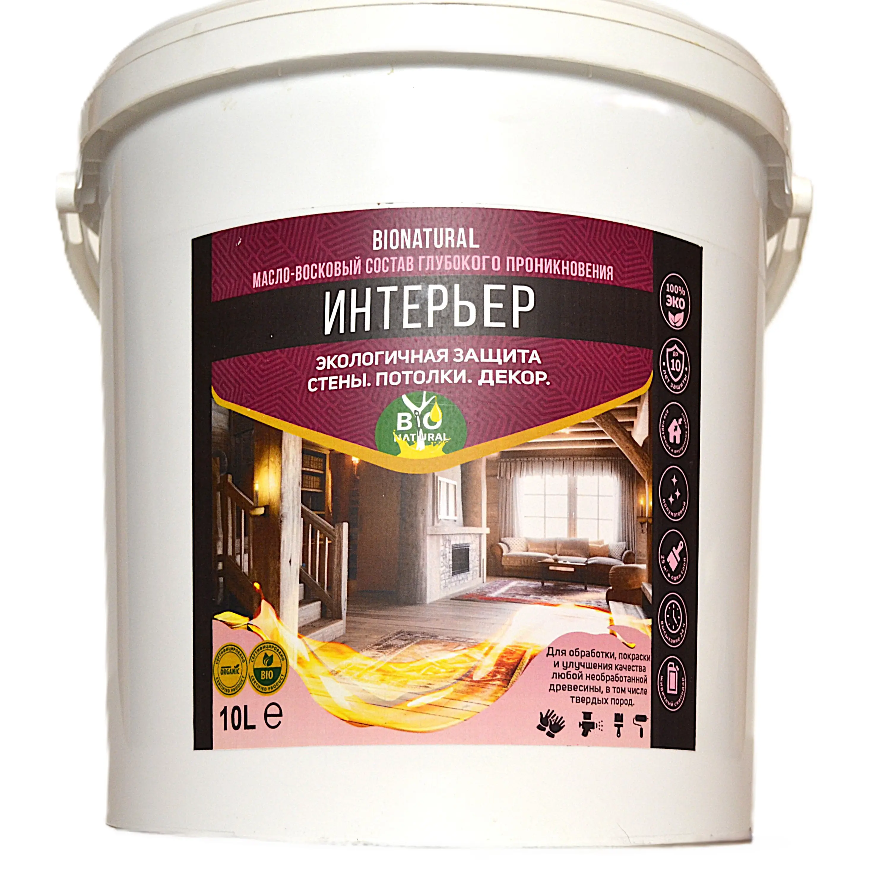 Изображение товара Защитное масло интерьерное Bionatural с воском 10л