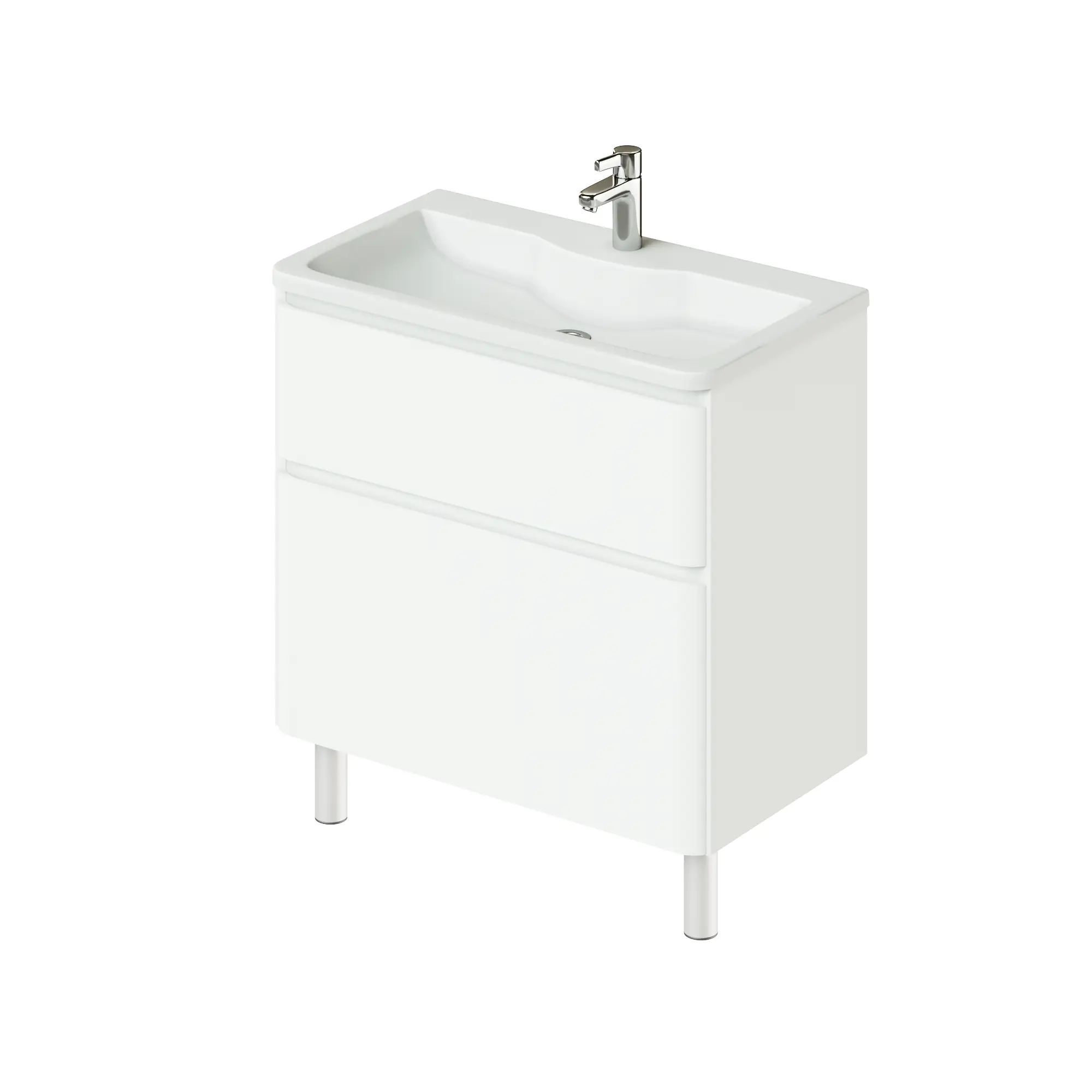 Изображение товара Тумба с раковиной напольная Итана Roberto 80 см цвет белый глянец