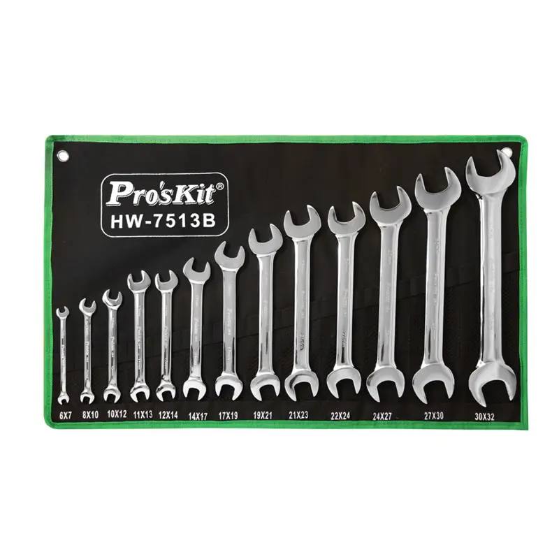 Изображение товара Набор рожковых ключей PROSKIT HW-7513B 13шт из Cr-V