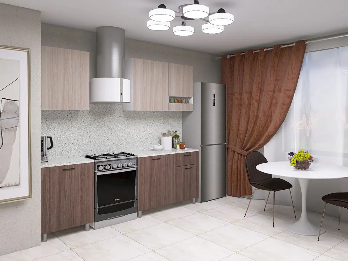 Изображение товара Кухонный гарнитур Sv-мебель Брауни со столешницей 170x216x60 см ЛДСП цвет ясень шимо темный/ясень шимо светлый