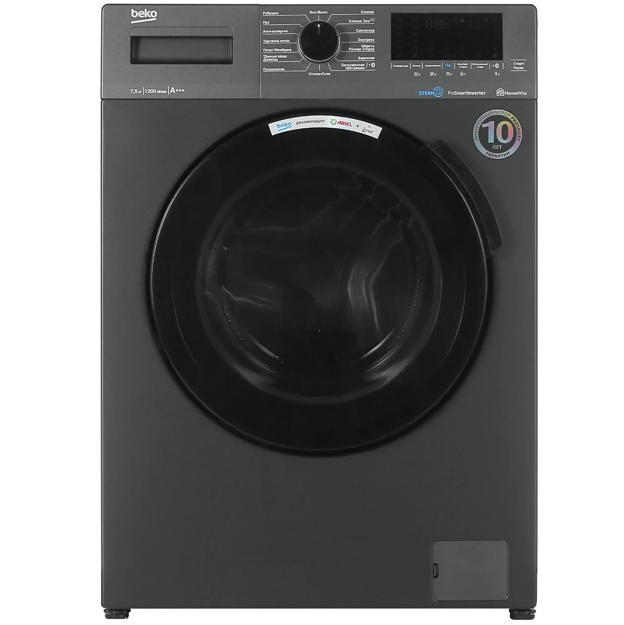 Изображение товара Стиральная машина Beko Wspe7h616a 60x84x48 см 7.5 кг цвет антрацит