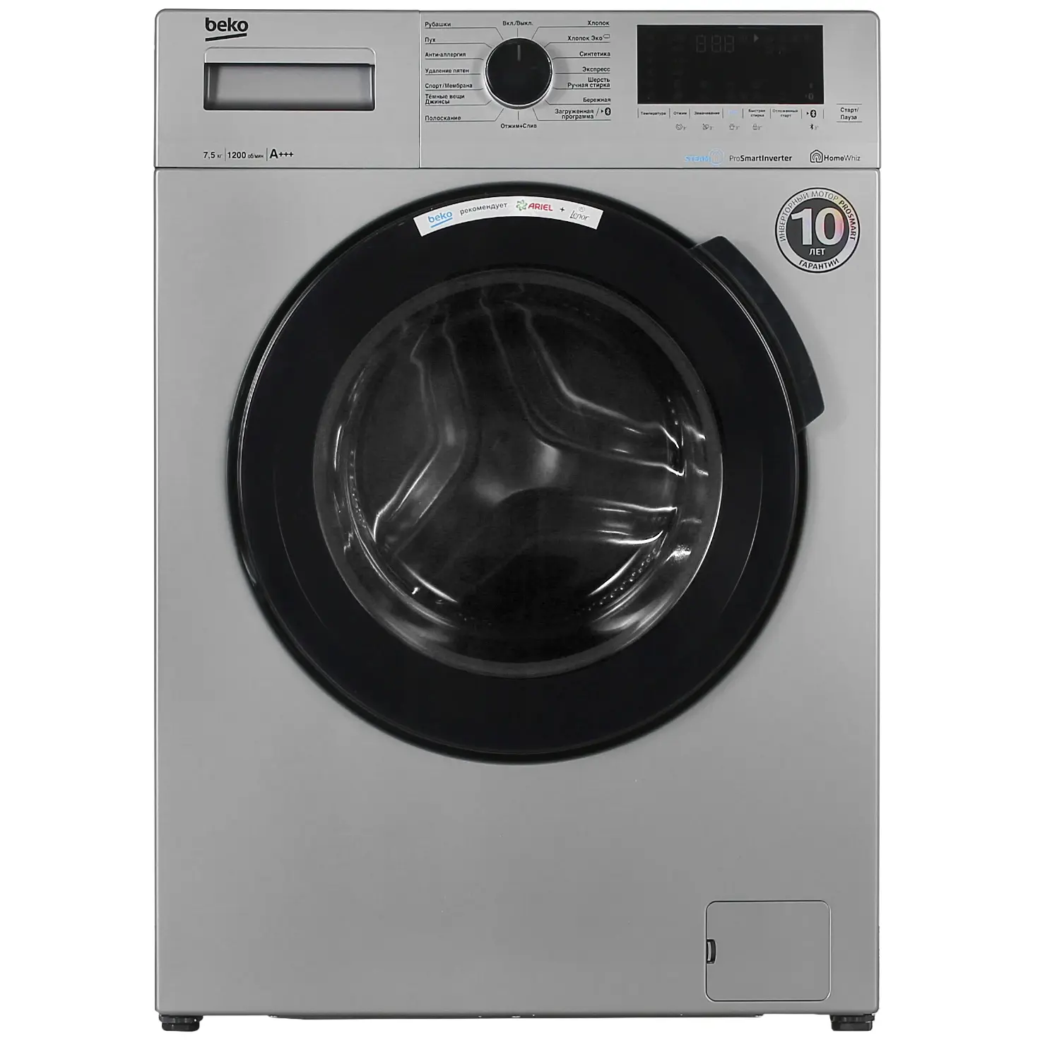 Изображение товара Стиральная машина Beko Wspe7h616s 60x84x49 см 7.5 кг цвет серый/серебристый