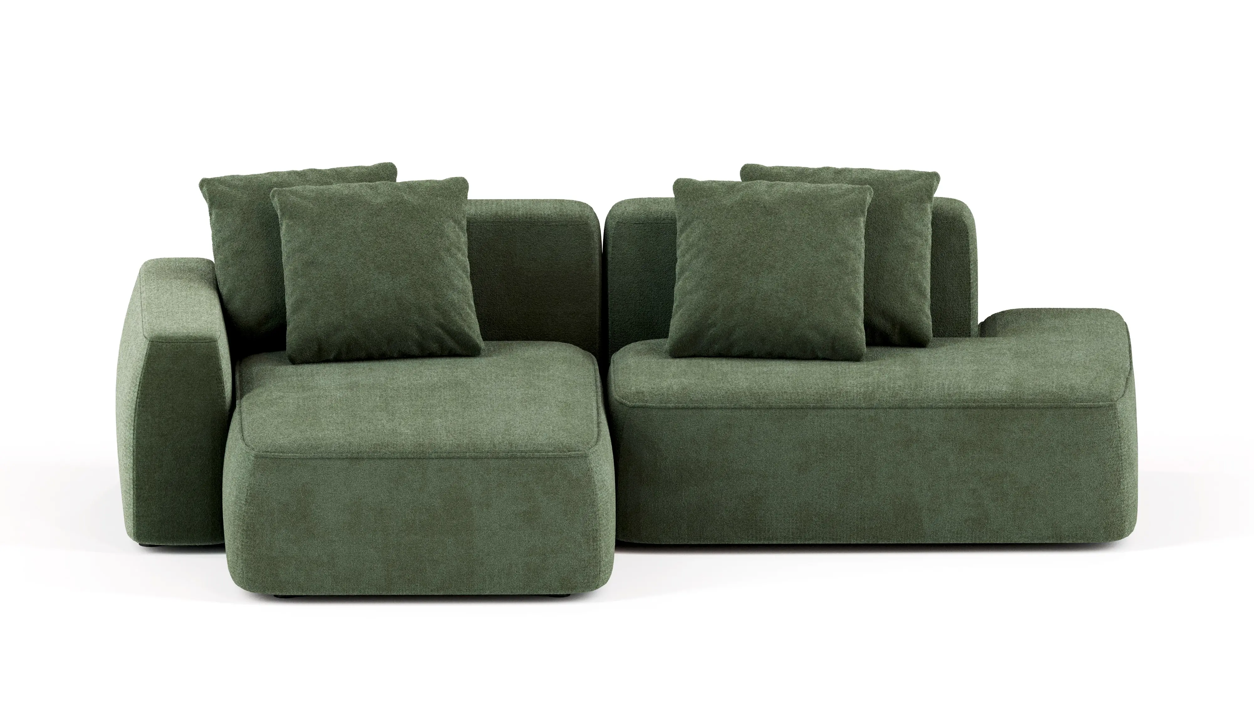 Изображение товара Модульный диван Mebelroom Норд 270x74x160 см велюр зеленый стиль лофт