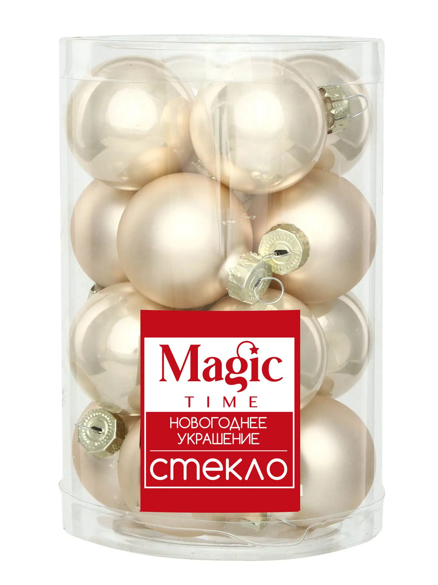 Изображение товара Набор елочных шаров ø3 см стекло шампань 20 шт.