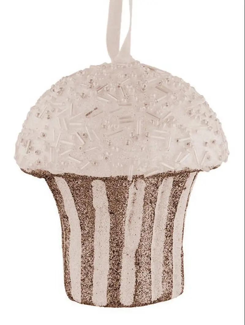 Изображение товара Подвесное украшение Кекс 6x9 см золотой/белый
