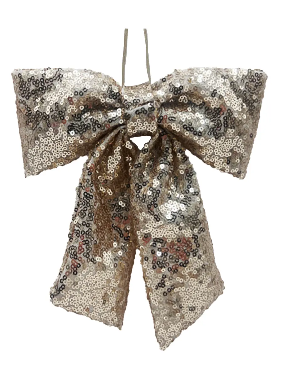 Изображение товара Новогоднее украшение Бант 20 см полиэстер шампань