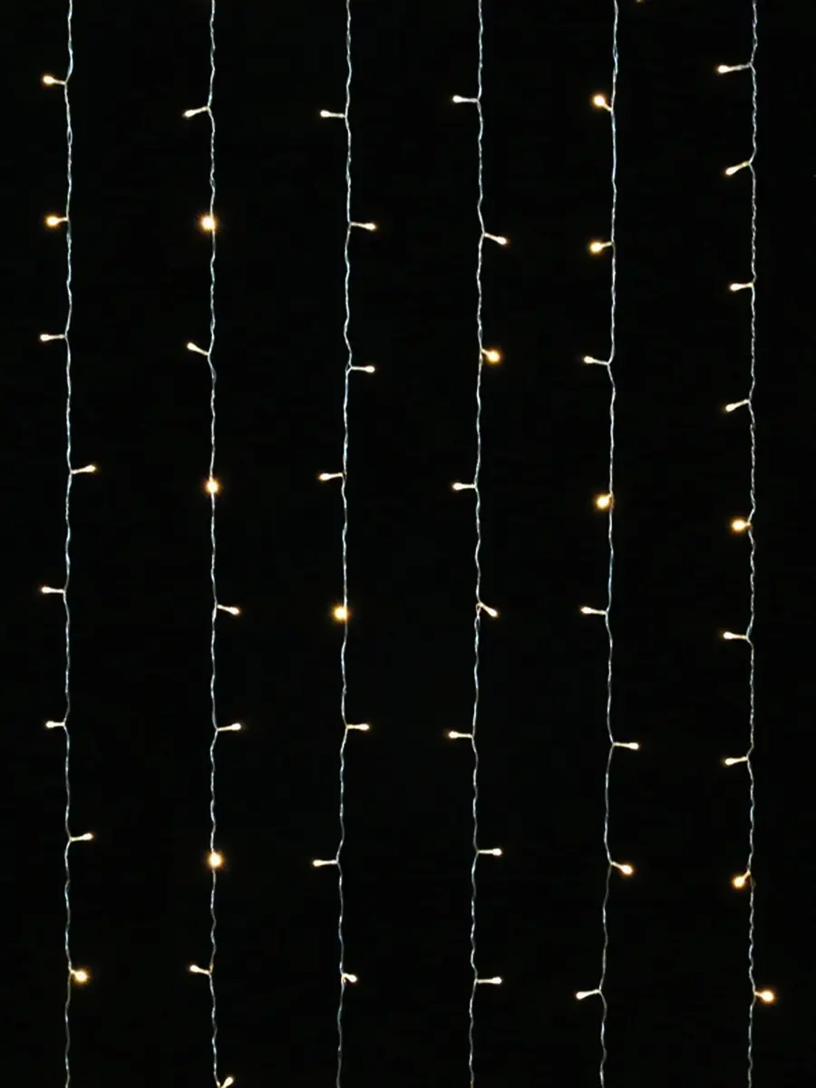 Изображение товара Электрогирлянда светодиодная занавес 3x2 м 144 ламп теплый белый свет 8 режимов