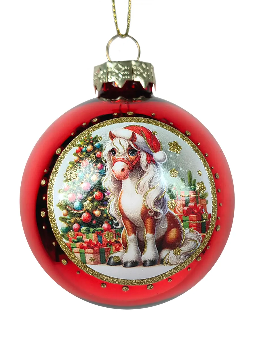 Изображение товара Елочный шар Символ года ø6.5 см стекло красный