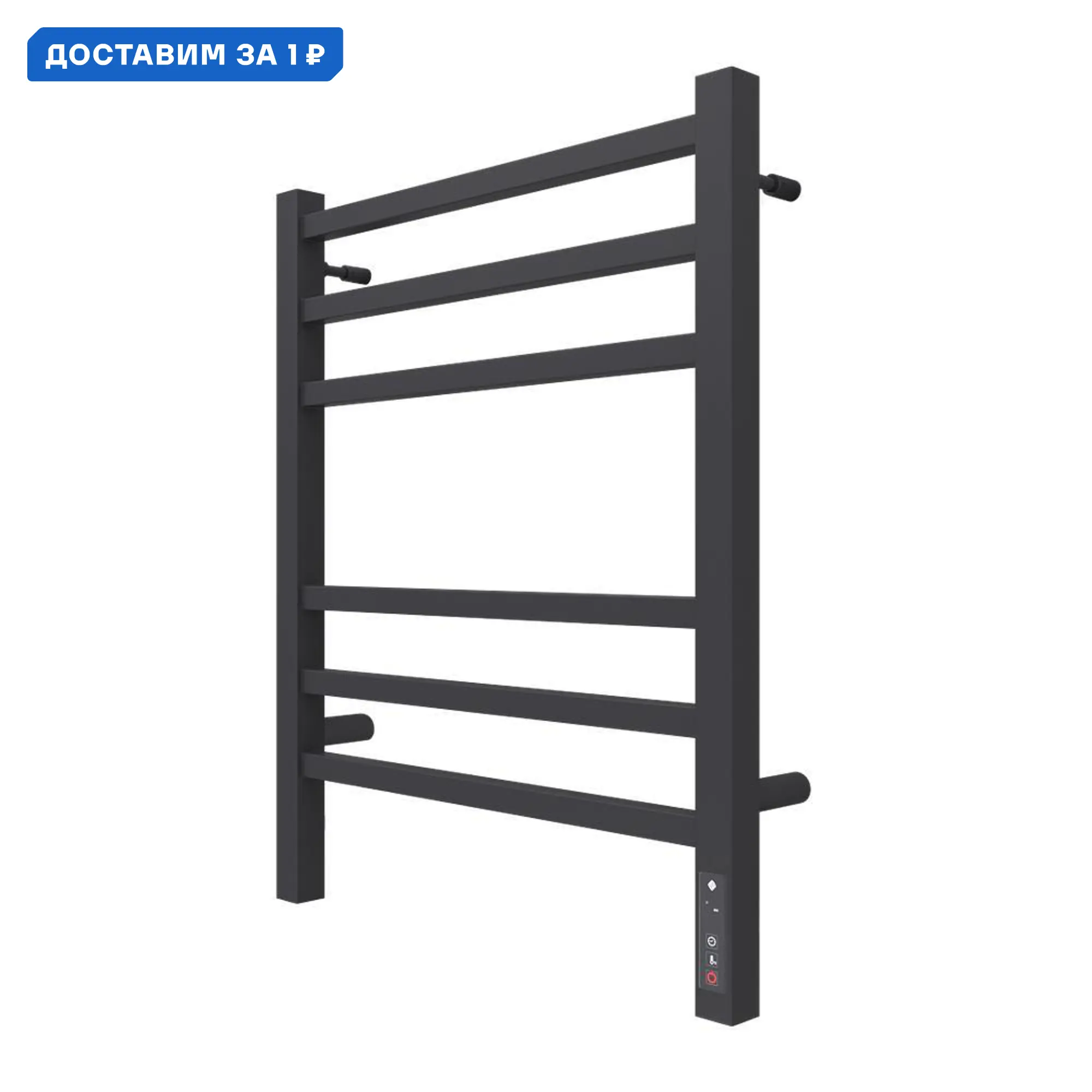 Изображение товара Электрический полотенцесушитель Terminus Ватикан П6 480х600 мм 90 Вт с терморегулятором лесенка чер