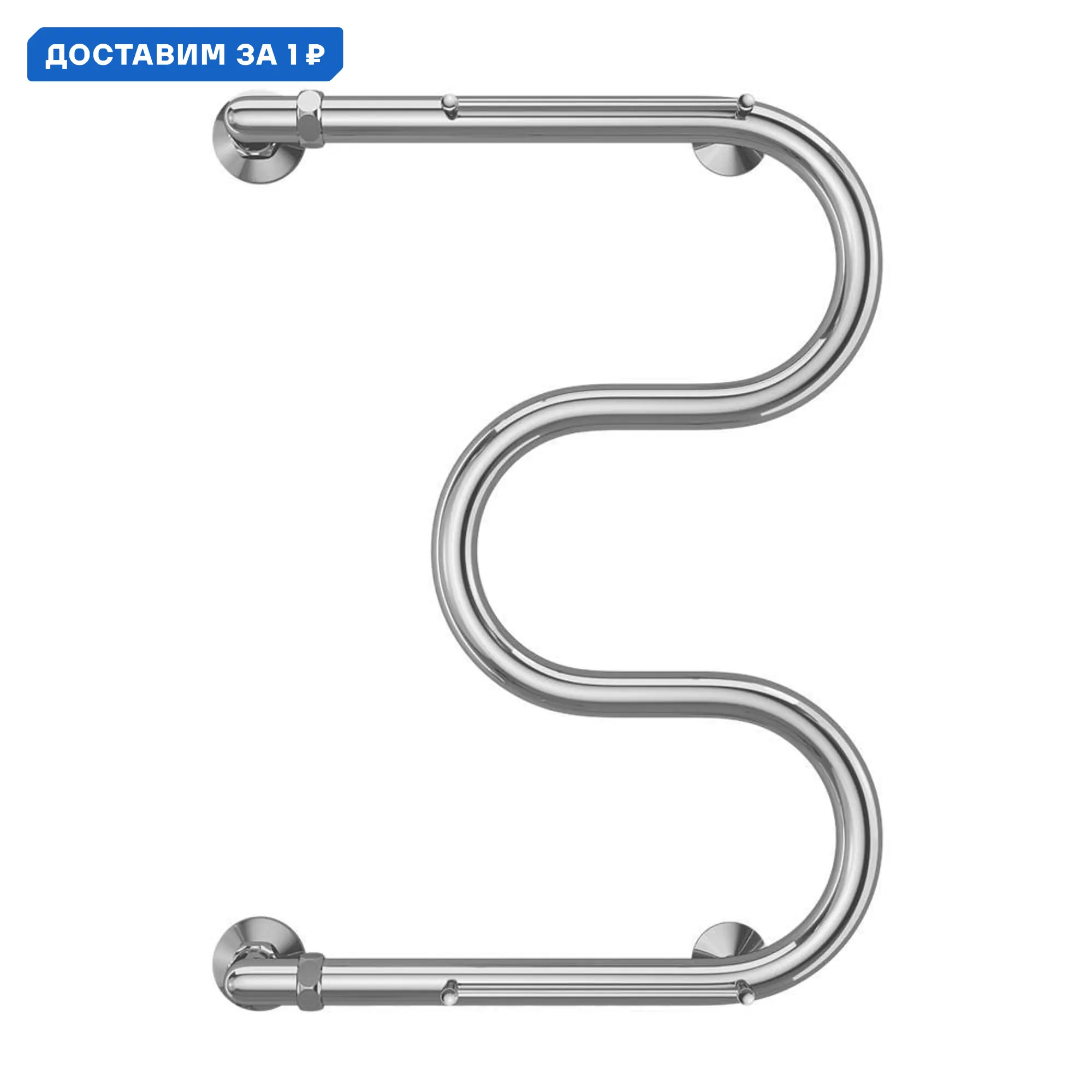 Изображение товара Водяной полотенцесушитель Terminus M-образный 632x400 мм хром нержавеющая сталь