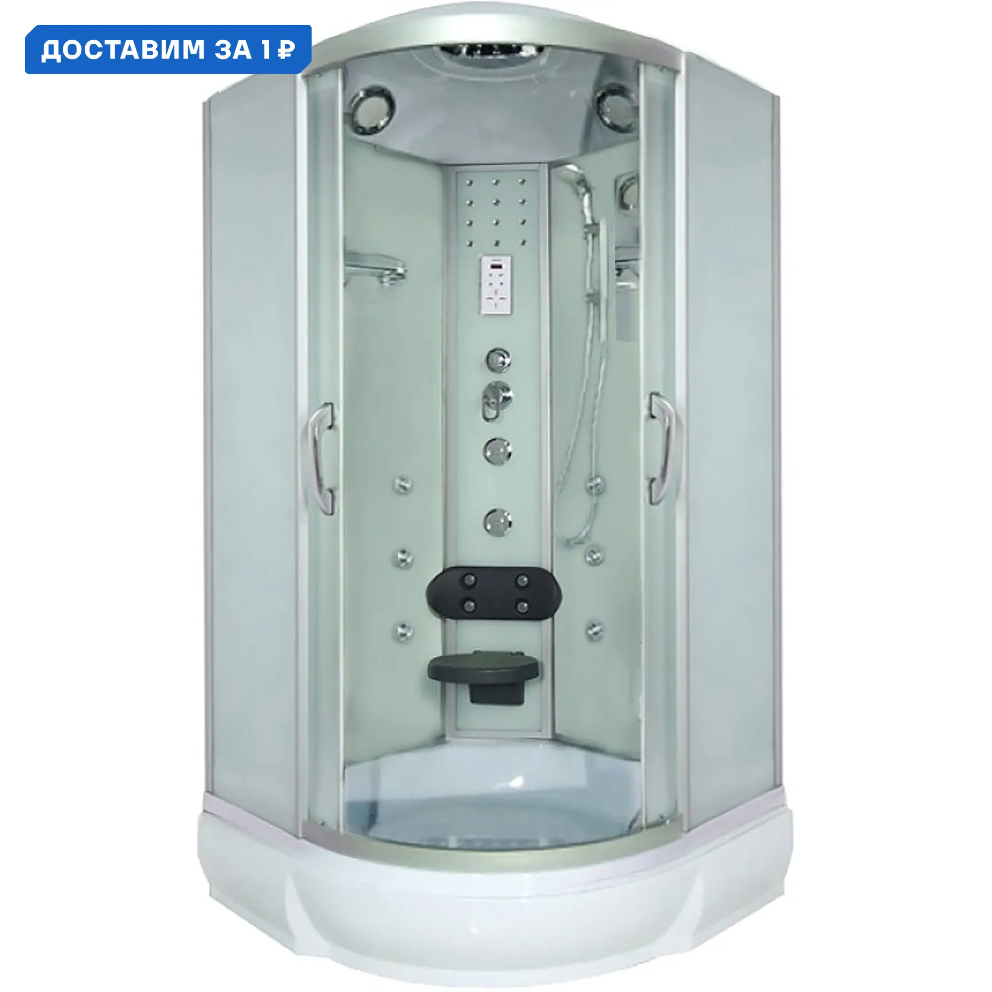 Изображение товара Душевая кабина River Temza 90/26 MT 1/4 круга средний поддон 90x90 см