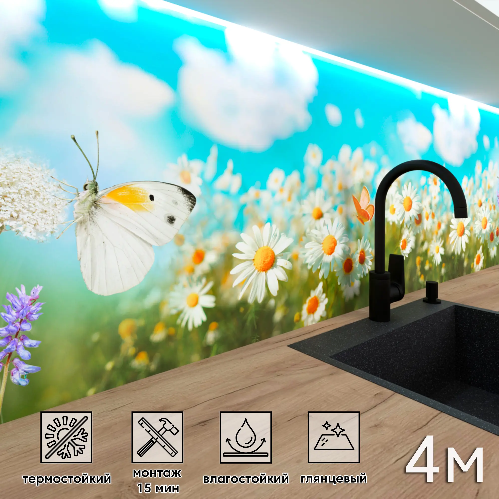 Изображение товара Стеновая панель Фартукофф ФФ 408 400x60 см ПВХ разноцветная глянцевая