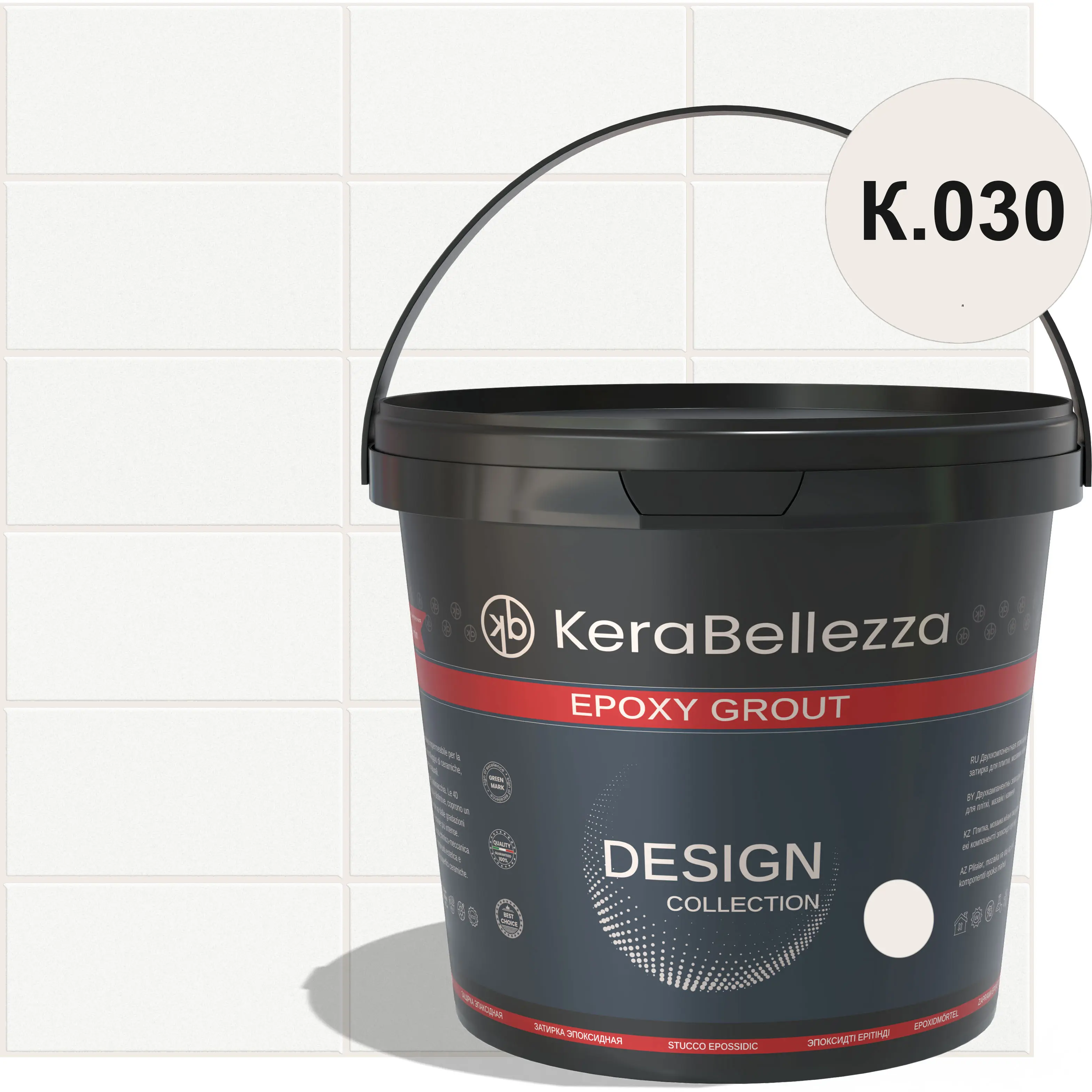 Изображение товара Цветная эпоксидная затирка KeraBellezza Design 1 кг Белоснежный, устойчивая к химии