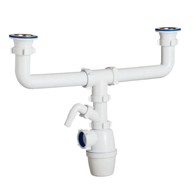 Изображение товара Сифон для раковины Orio D50 мм белый К-4059 для двойной мойки