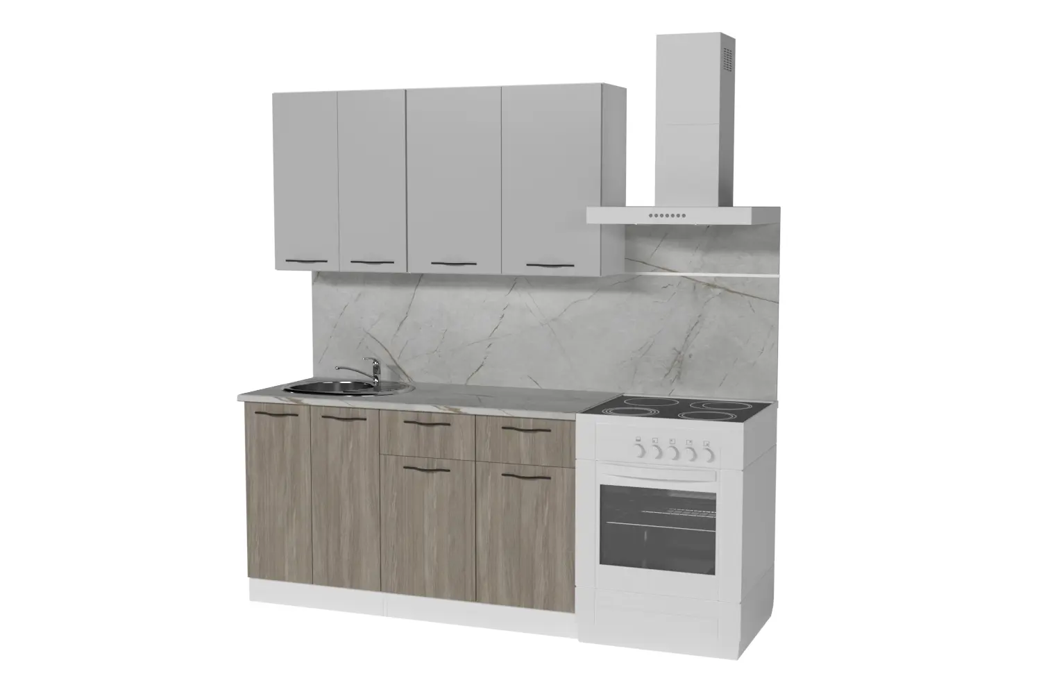 Изображение товара Кухонный гарнитур Gerda Медиум/Парма из ЛДСП в декоре дуба 140x217 см