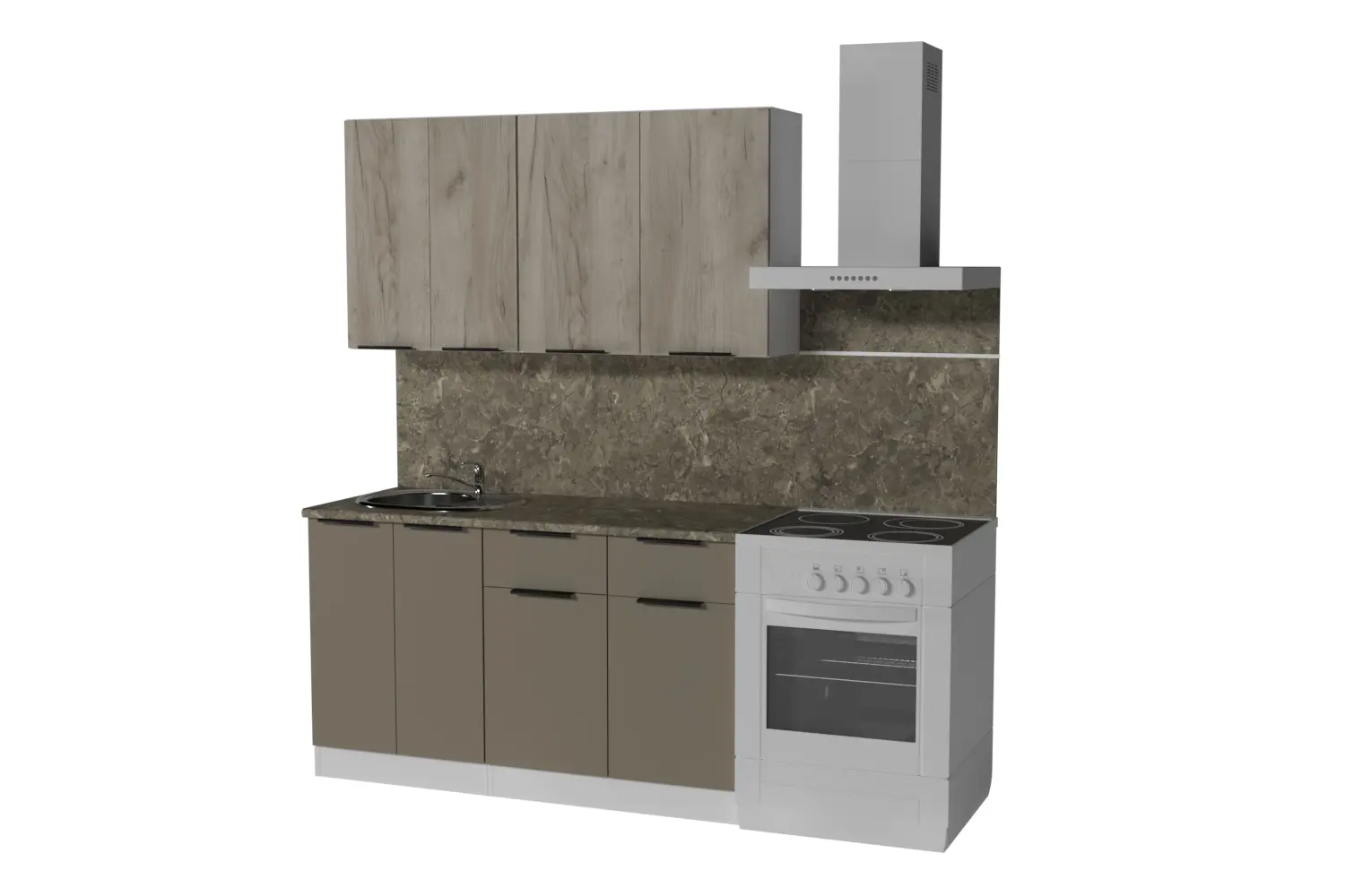 Изображение товара Кухонный гарнитур Gerda Медиум/альба Альба медиум 140x217x60 см ЛДСП цвет декор из дуба