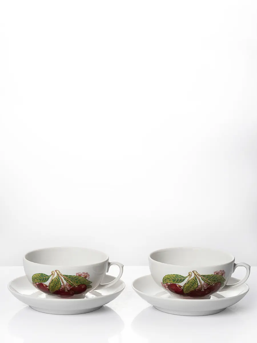 Изображение товара Чайный набор 220 мл Дулёвский фарфоровый завод Рубин 7959/2 фарфор цвет разноцветный 2 шт
