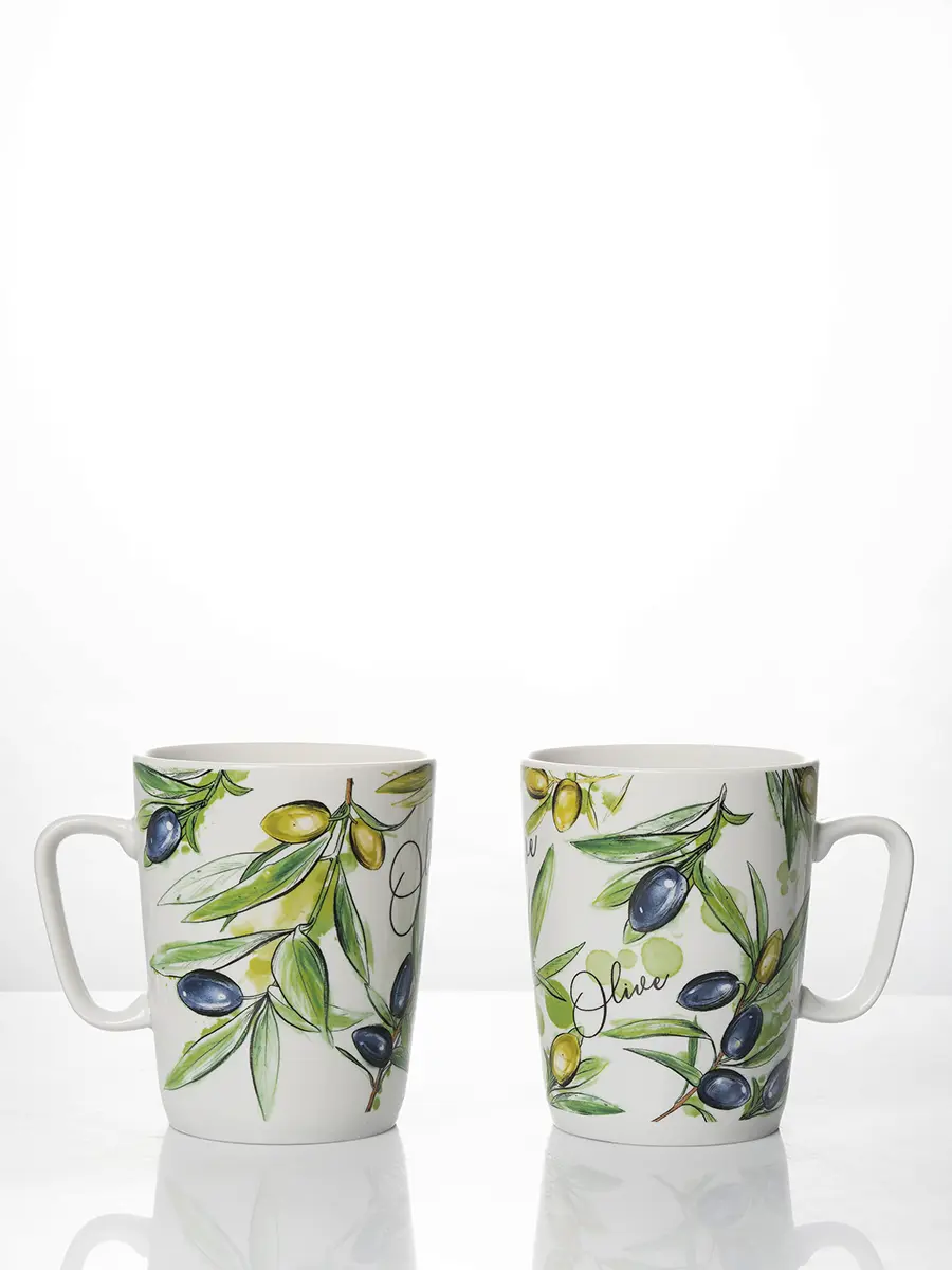 Изображение товара Кружка 350 мл Дулёвский фарфоровый завод Оливки 98042/2 фарфор цвет белый 2 шт