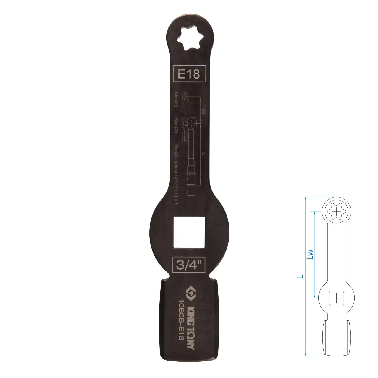 Изображение товара Ключ для тормозных суппортов грузовых автомобилей King Tony 10B0B-E18 E18 3/4 дюйма