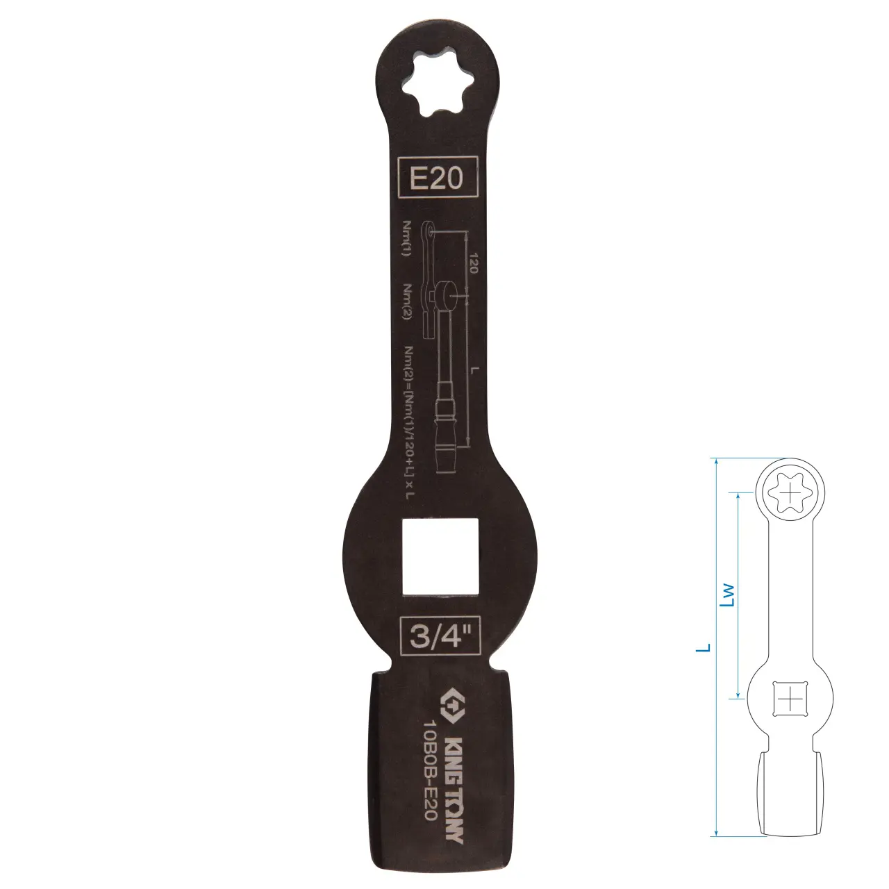 Изображение товара Ключ для тормозных суппортов грузовых автомобилей King Tony 10B0B-E20 E20 3/4 дюйма