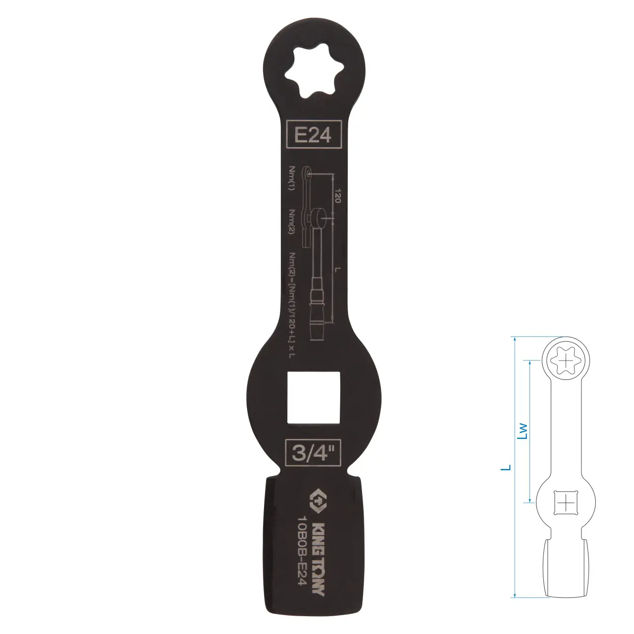 Изображение товара Ключ для тормозных суппортов грузовых автомобилей King Tony 10B0B-E24 E24 3/4 дюйма