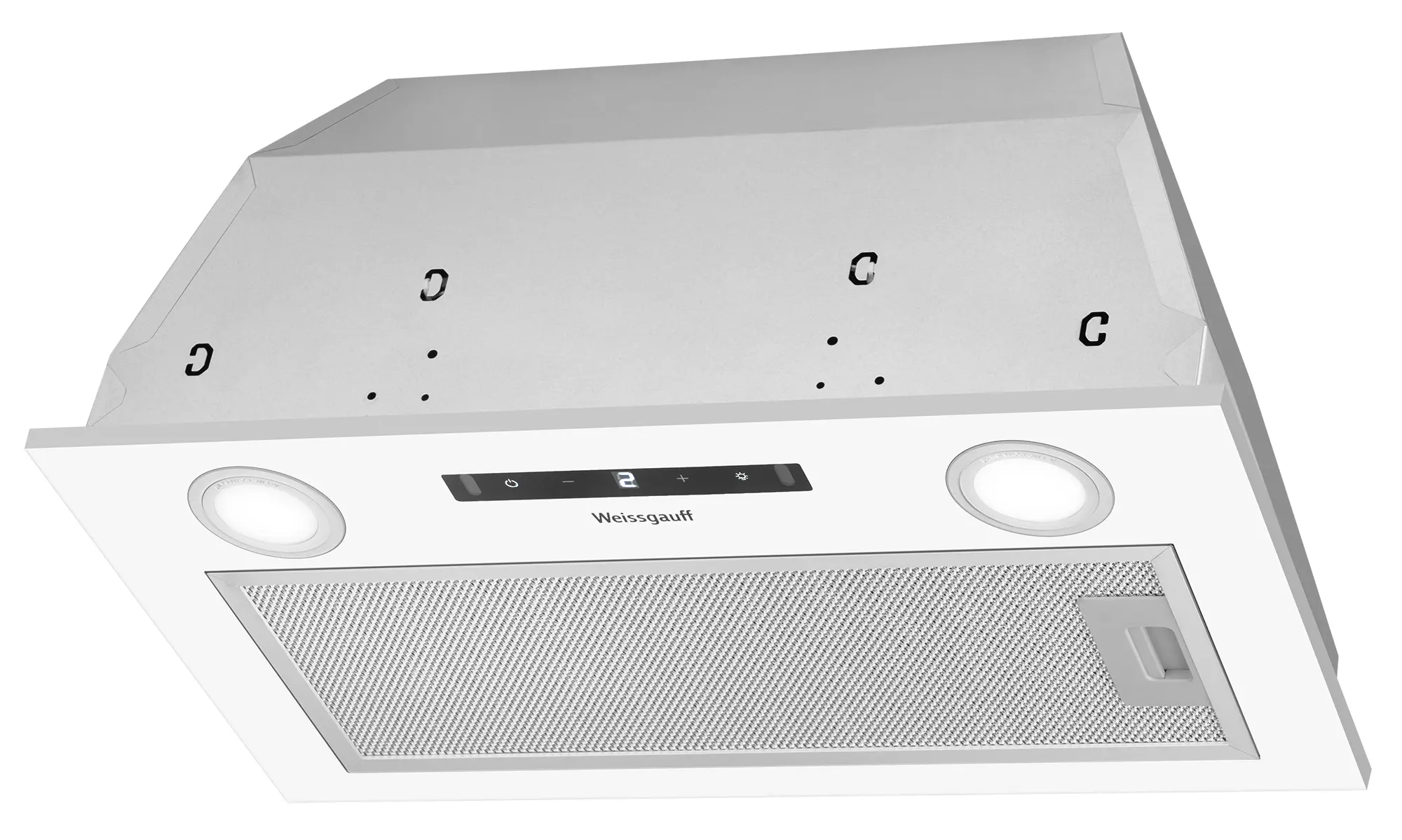 Изображение товара Вытяжка WEISSGAUFF BOX 1200 WH встраиваемая 52x28x29 см уровень шума 49 дб цвет белый, 429196