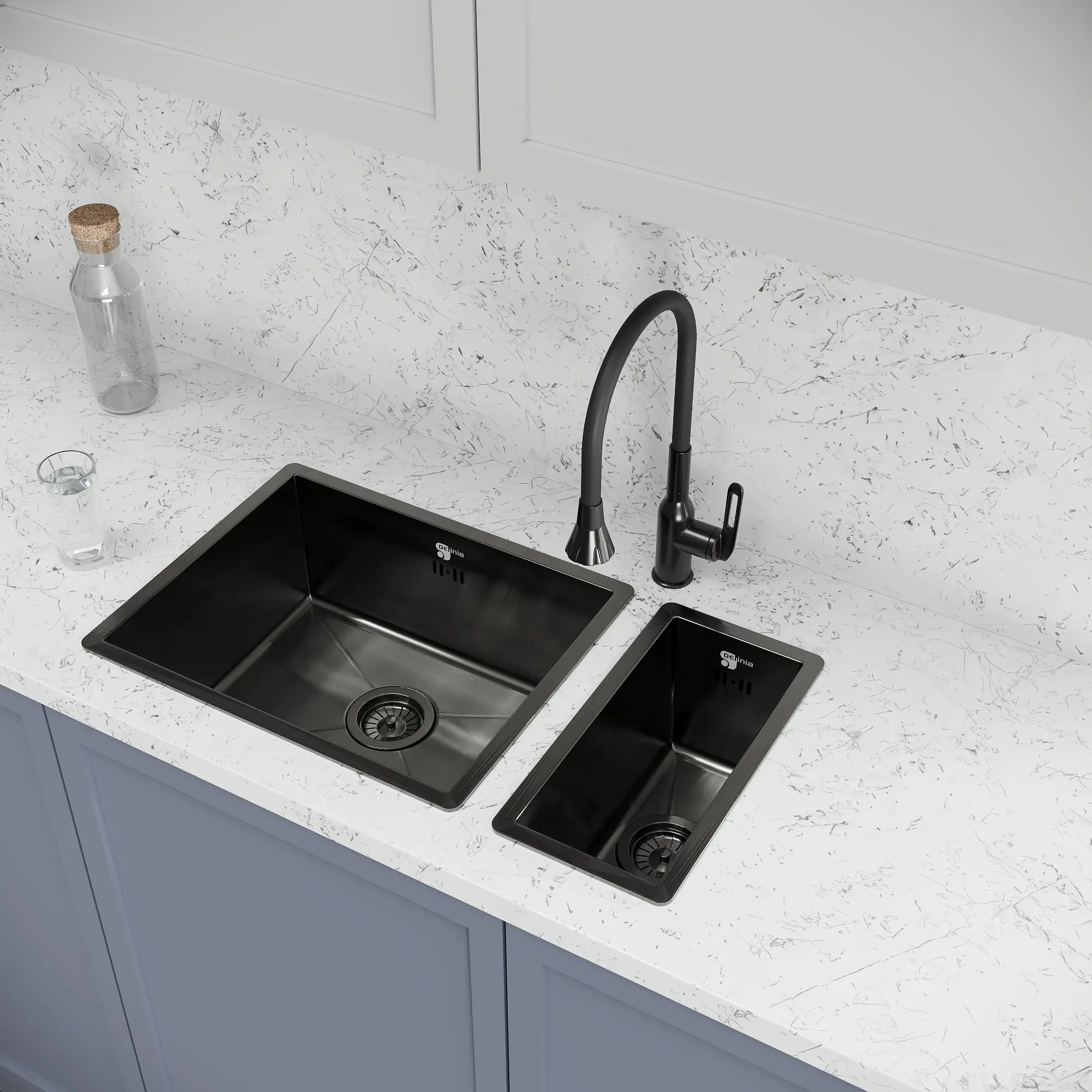 Изображение товара Мойка для кухни врезная М10B Delinia 50x40 см глубина чаши 19.1 см нержавеющая сталь цвет черный