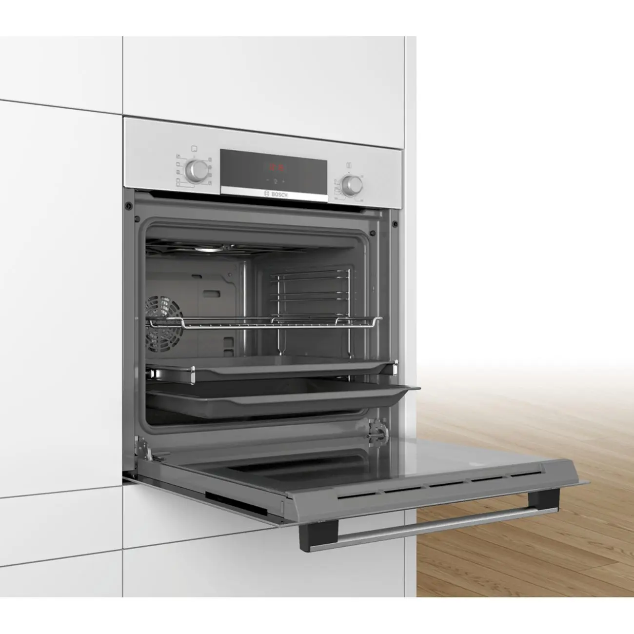 Изображение товара Электрический встроенный духовой шкаф Bosch HBF534EW0Q 66л 8 режимов белый